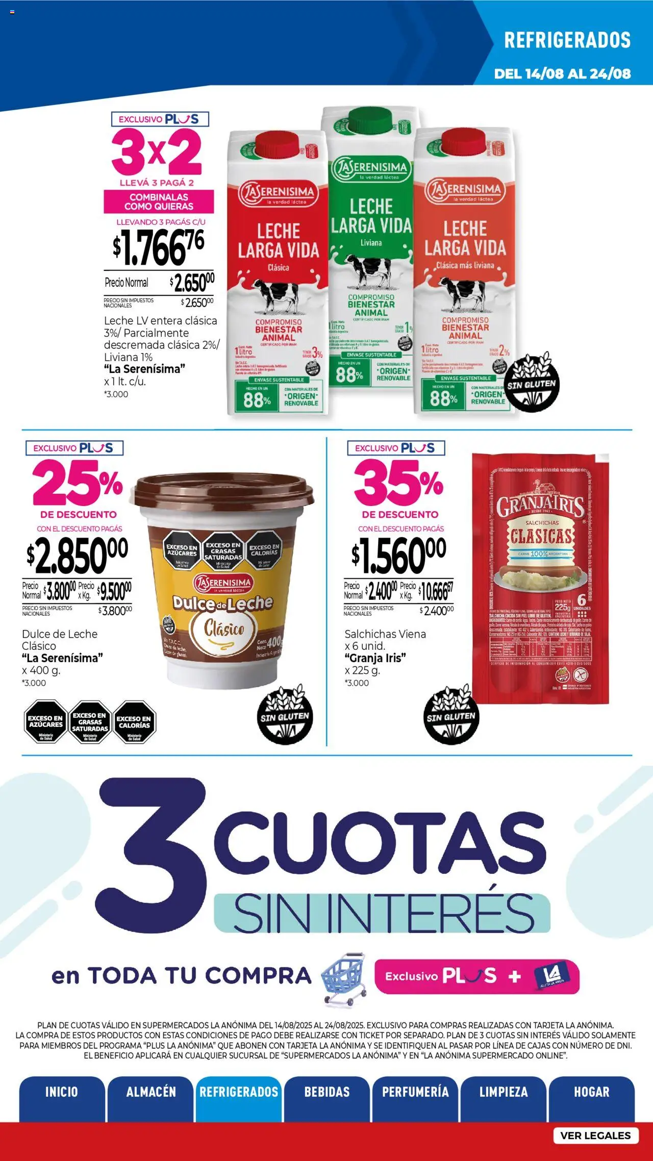 La Anonima - Insuperables - z5 │ válido desde el 14.08.2025 | Página: 17 | Productos: Peso, Polvo, Salchicha, Leche