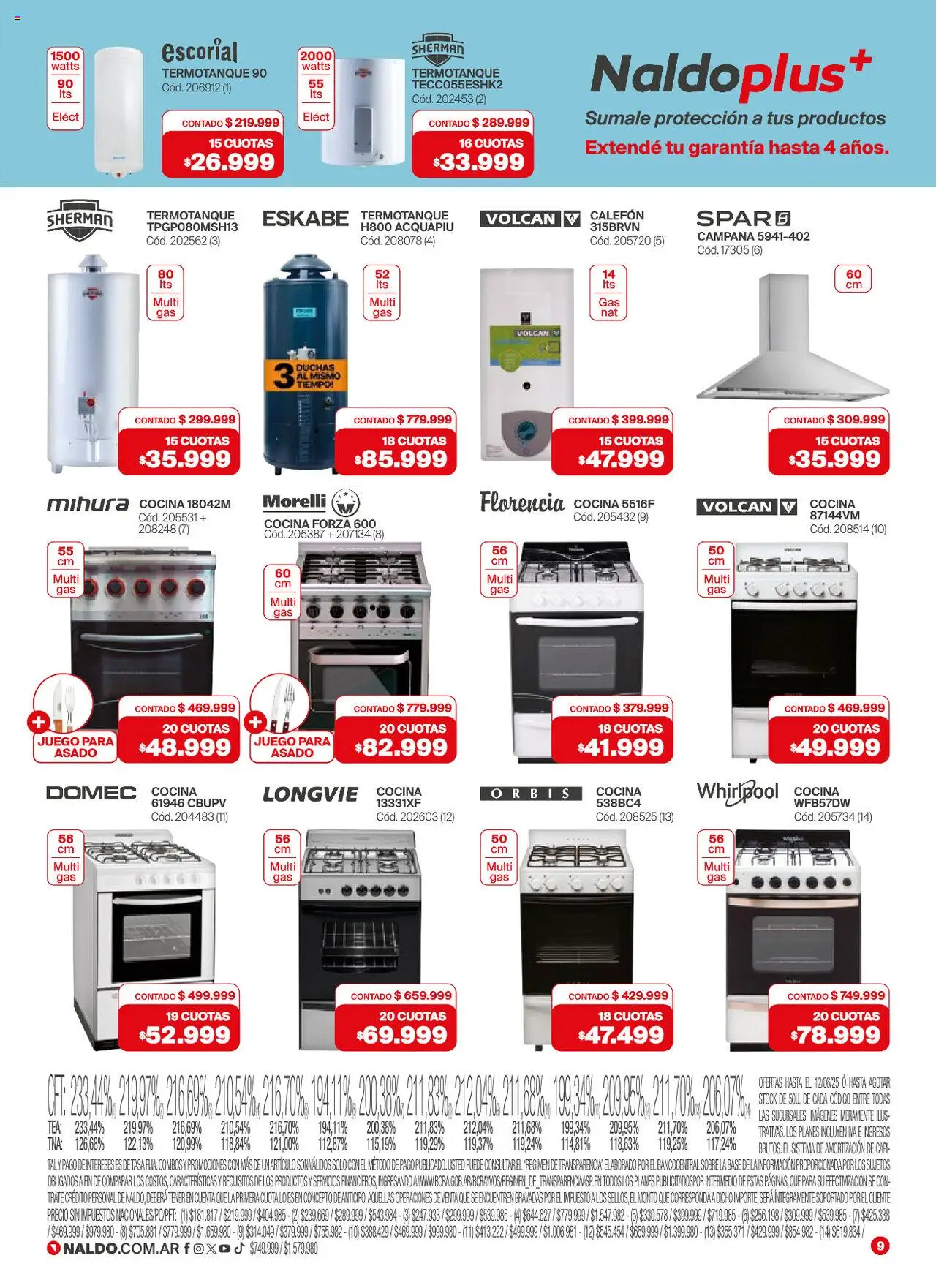 Naldo catálogo │ válido desde el 02.06.2025 | Página: 9 | Productos: Cocina, Campana, Termotanque