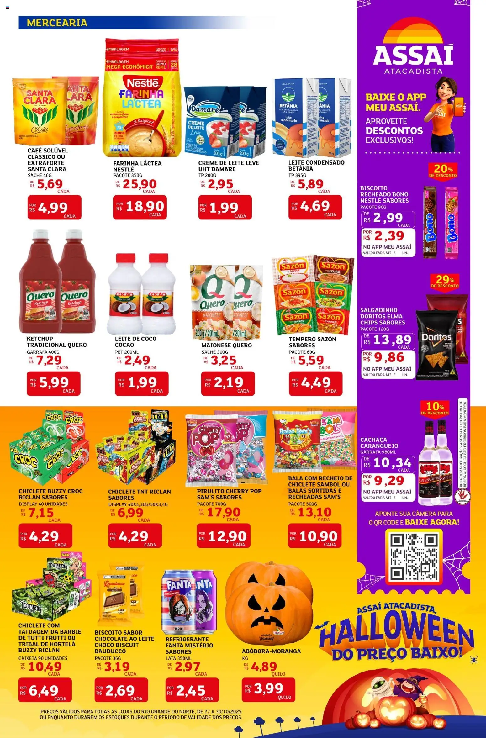 Assaí Atacadista Folheto - válido de 27.10.2025 | Página: 3 | Produtos: Ovos, Ketchup, Biscoito recheado, Leite de coco