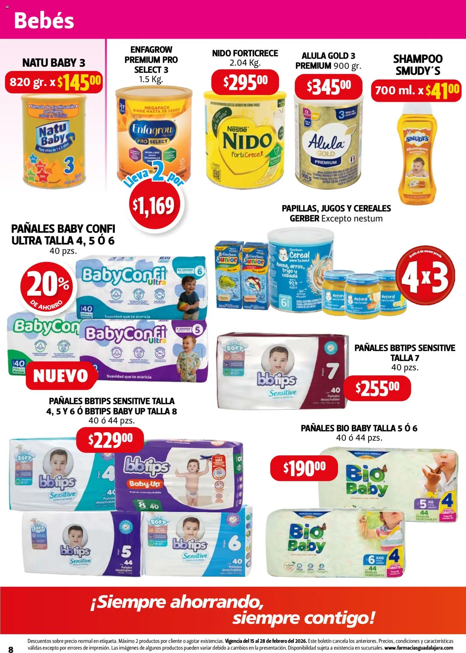 Nuevas ofertas de Farmacia Guadalajara válidas en toda la República Mexicana desde el 15.02.2026. ¡Encuentra las mejores ofertas en Farmacia Guadalajara catálogo! | Página: 8 | Productos: Pañales, Té, Vasos, Sobre
