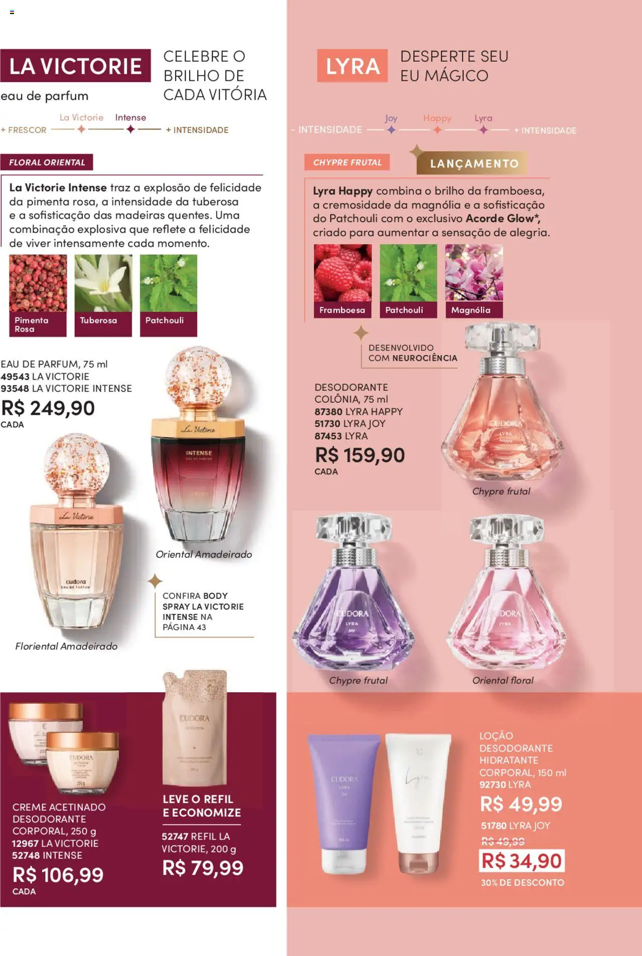 Eudora Folheto - válido de 07.10.2025 | Página: 38 | Produtos: Pimenta, Madeiras, Desodorante, Creme