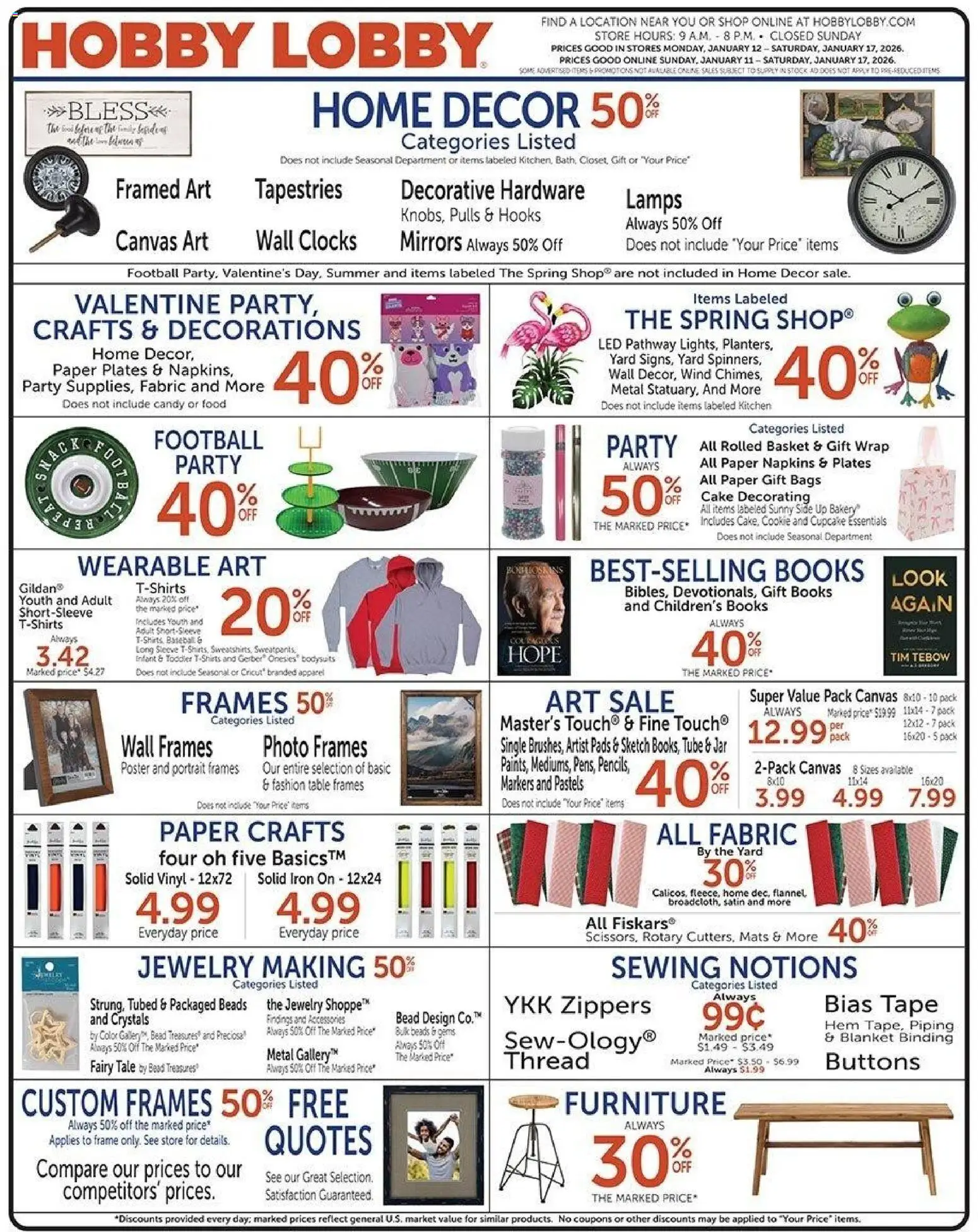 Hobby Lobby Weekly Ad - valid from 11.01.2026 | Page: 1