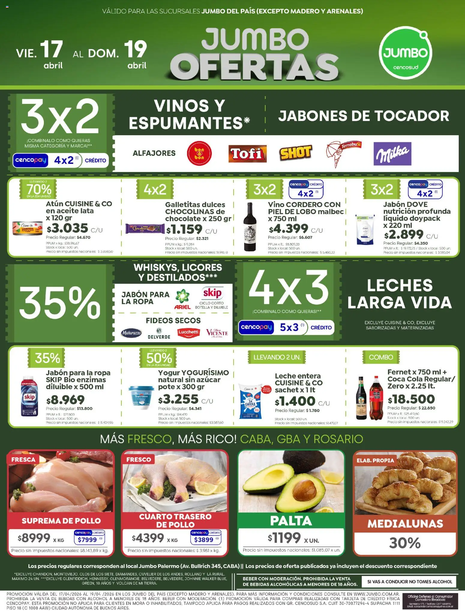 Jumbo - ofertas │ válido desde el 17.04.2026 | Página: 1 | Productos: Galletitas, Azucar, Jabón, Yogur