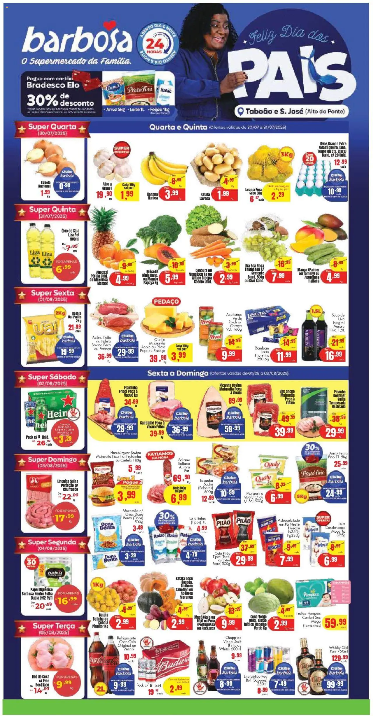 Barbosa Supermercados Folheto - válido de 30.07.2025 | Página: 1 | Produtos: Coco, Energético, Heineken, Soja