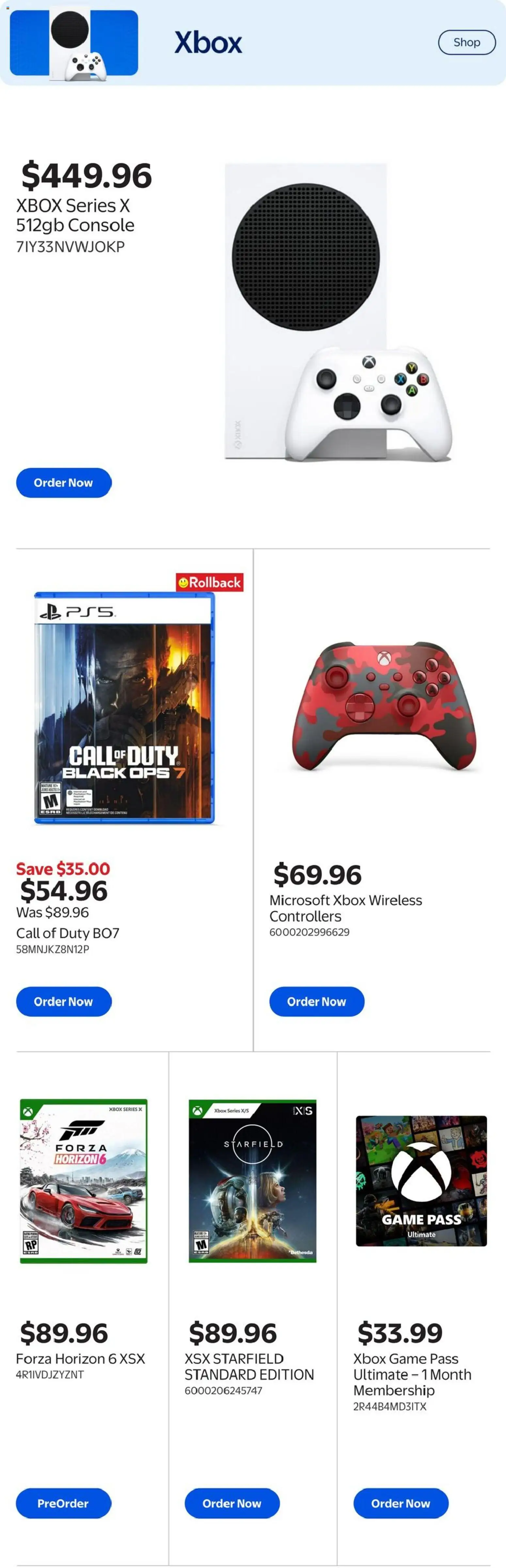 Walmart flyer valid from 19.03.2026 | Page: 4 | Products: Xbox, Game