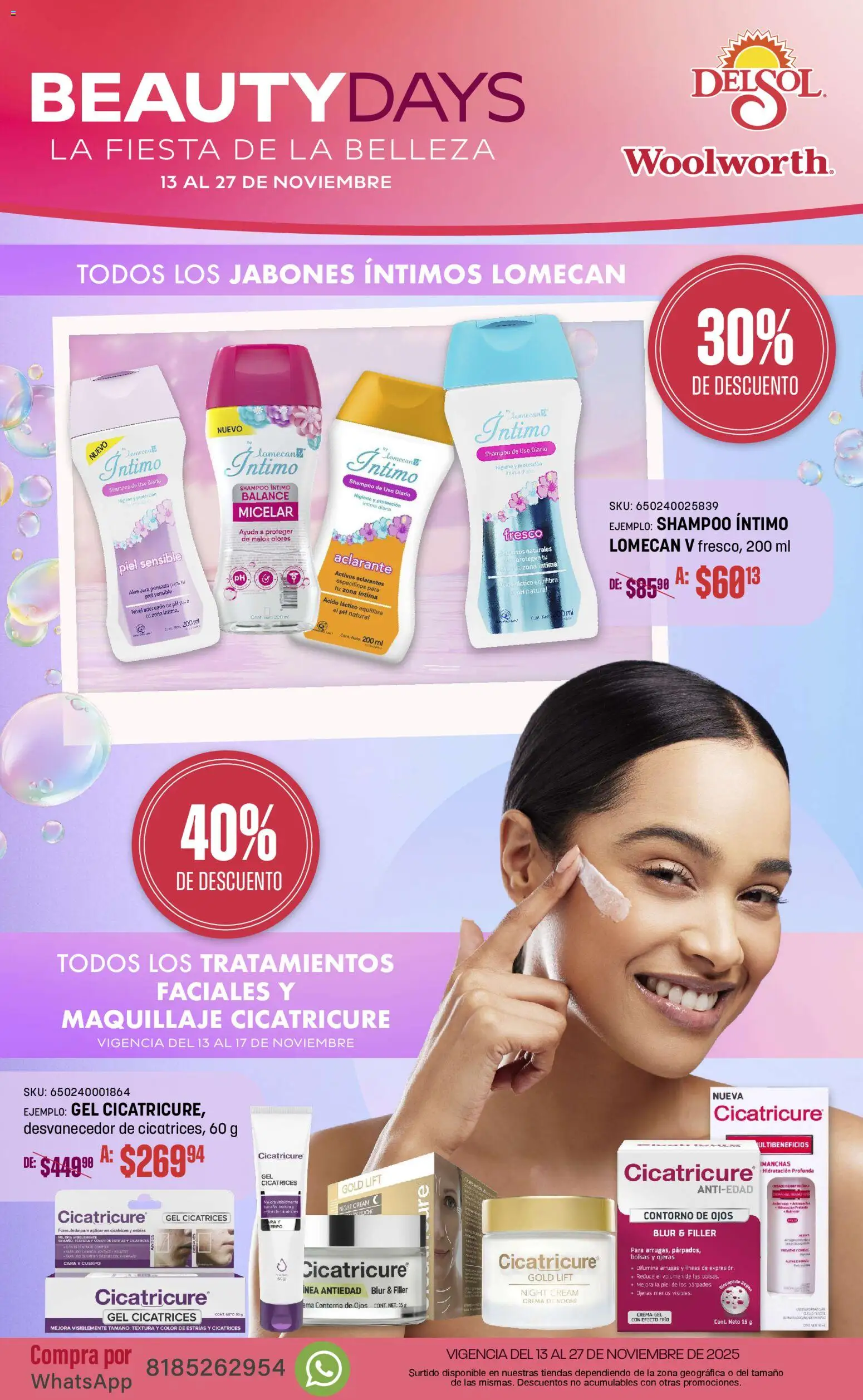 Nuevas ofertas de Del Sol y Woolworth válidas en toda la República Mexicana desde el 13.11.2025. ¡Encuentra las mejores ofertas en Del Sol y Woolworth catálogo Beauty Days! | Página: 6 | Productos: Contorno de ojos, Crema, Maquillaje, Aclarante