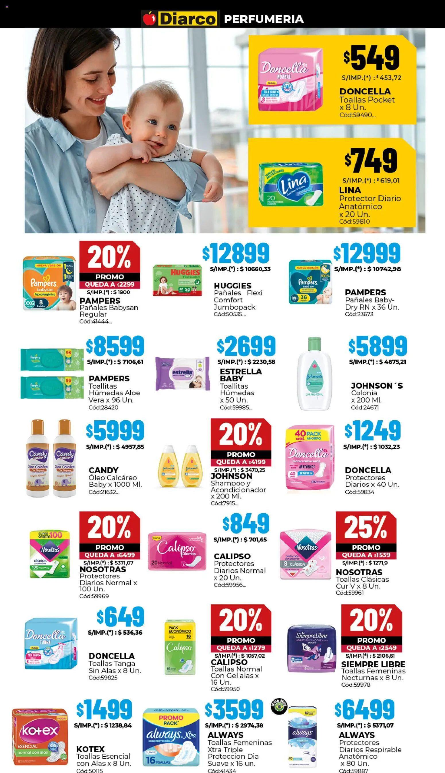 Diarco - Ofertas │ válido desde el 29.12.2025 | Página: 11 | Productos: Toallas, Shampoo, Acondicionador, Protectores diarios