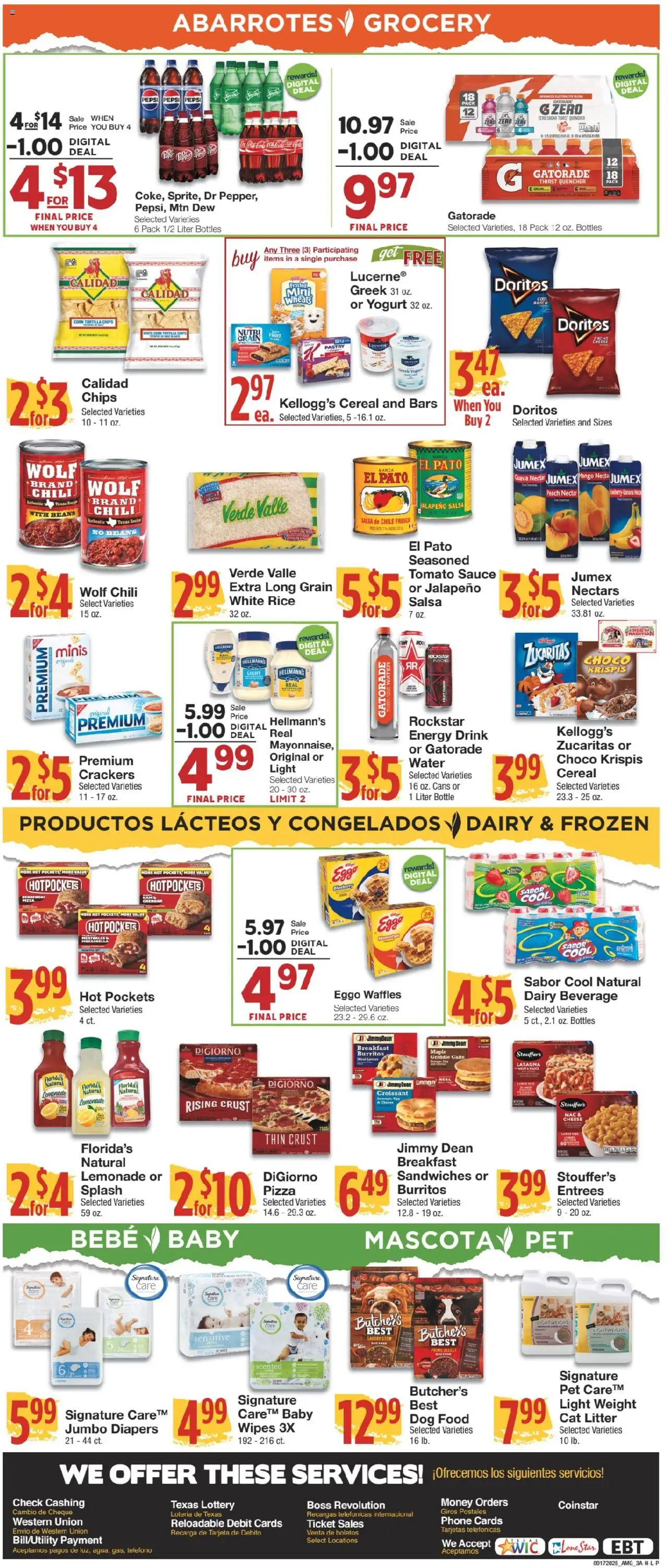 United Supermarkets Ad - valid from 16.09.2025 | Page: 3 | Products: Griddle, Cheese, Water, Peach