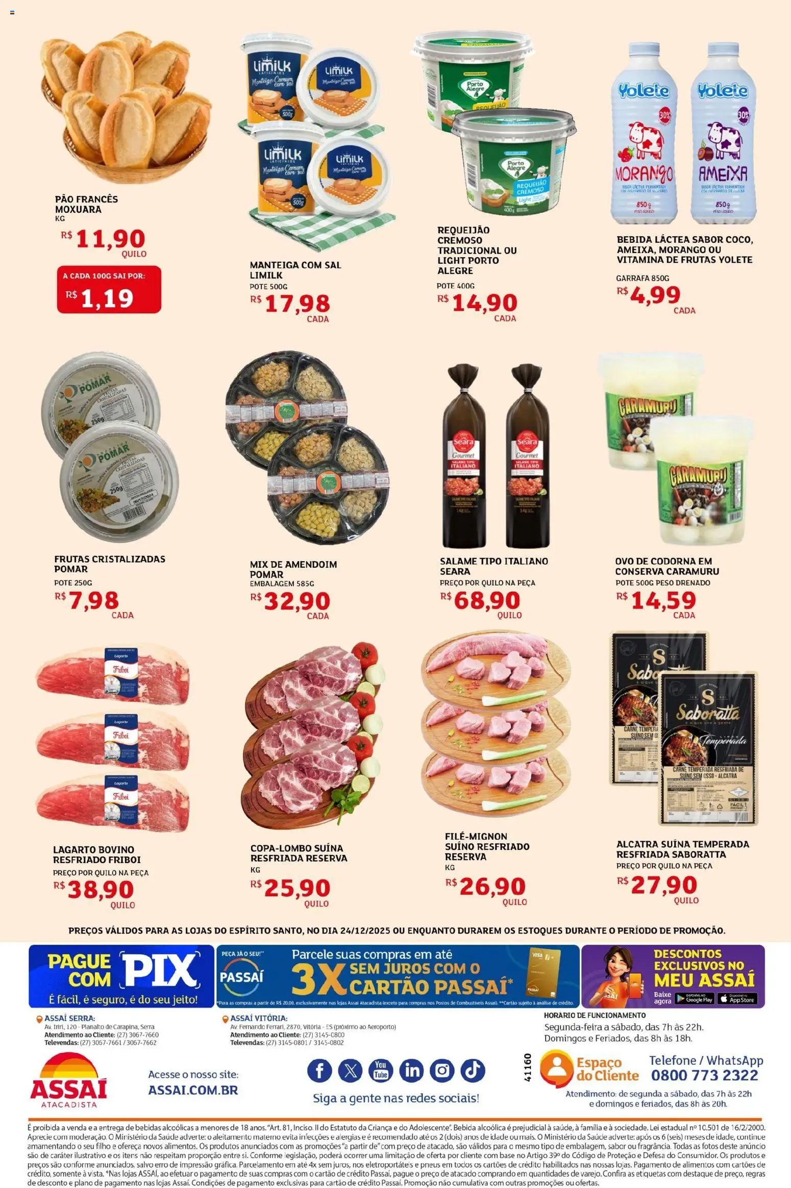 Assaí Atacadista Folheto - válido de 24.12.2025 | Página: 2 | Produtos: Alcatra, Bebida, Sal, Ameixa