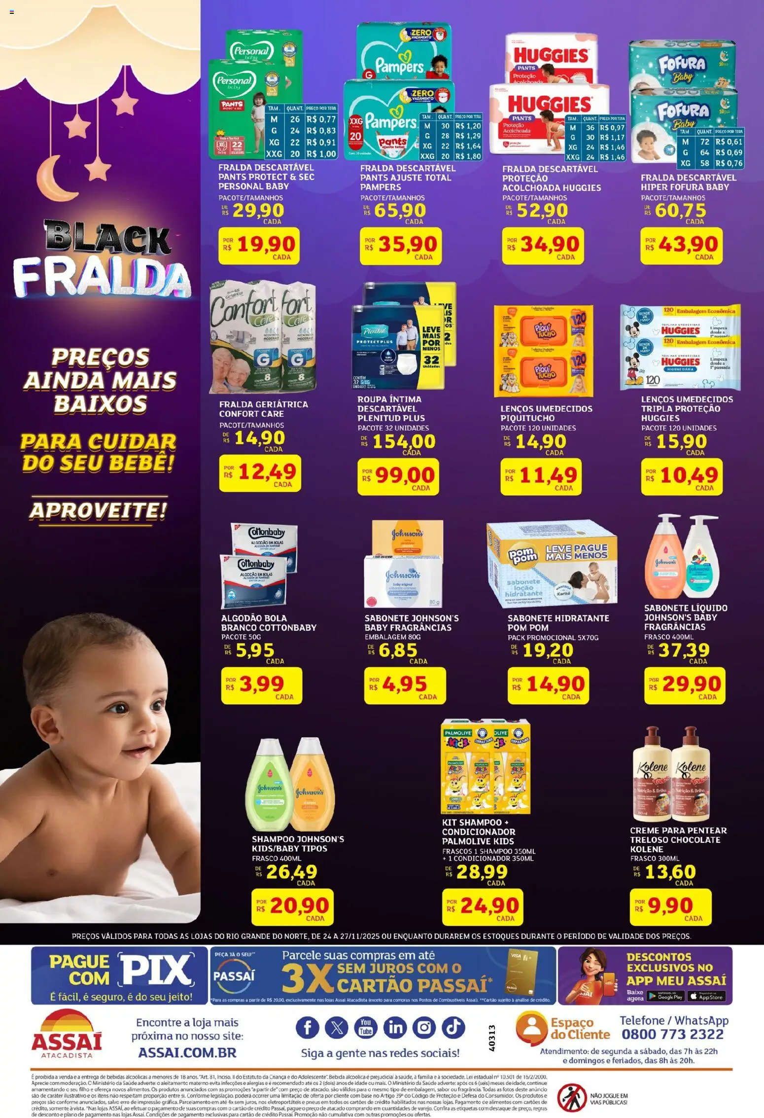 Assaí Atacadista Folheto - válido de 24.11.2025 | Página: 4 | Produtos: Shampoo, Pampers, Pneus, Creme