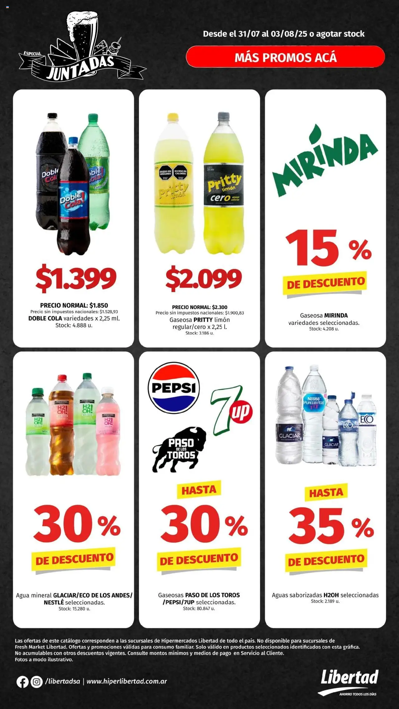Hipermercado Libertad - Juntadas │ válido desde el 31.07.2025 | Página: 2 | Productos: Gaseosa, Agua, Limón