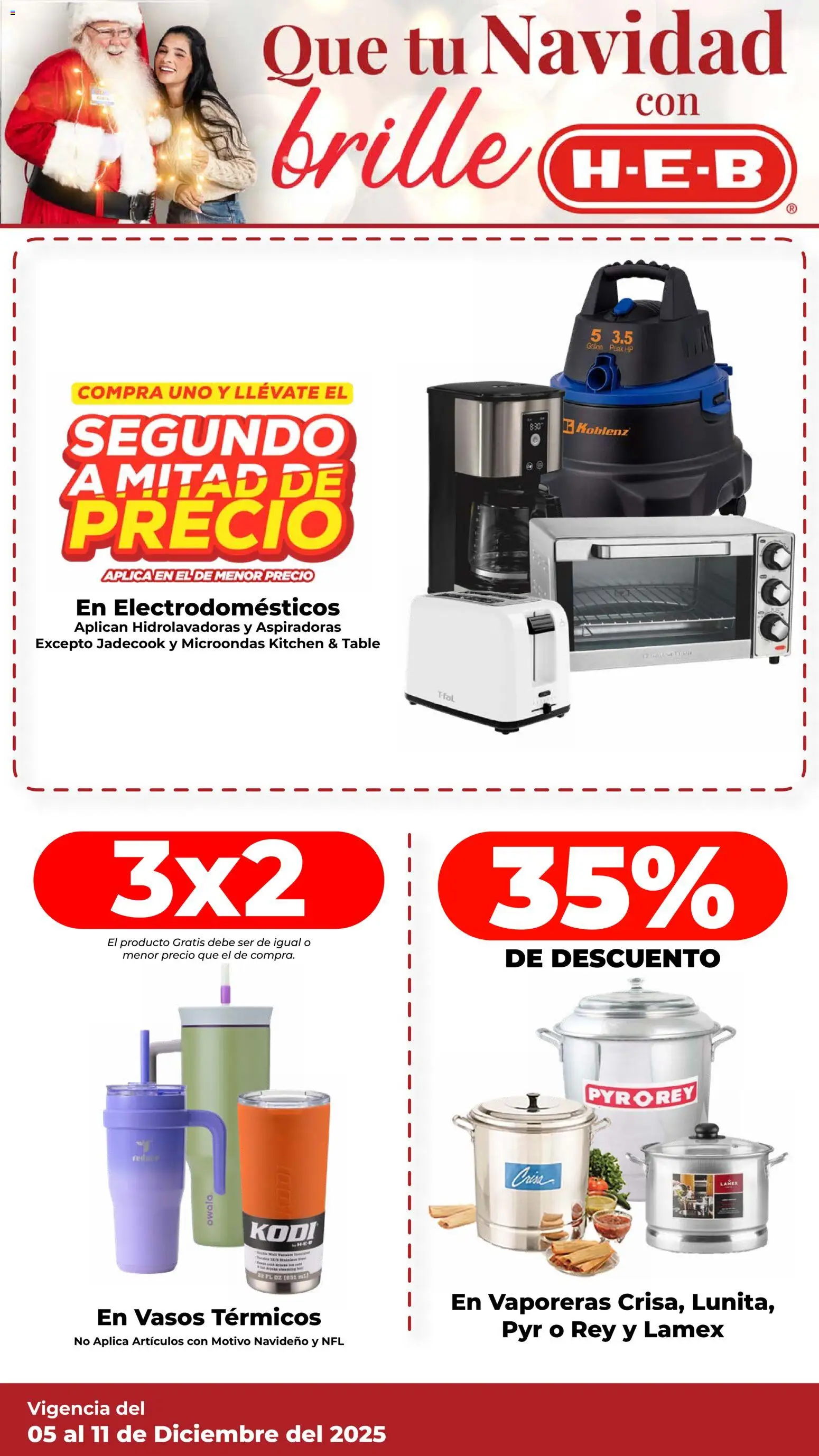 Nuevas ofertas de H-E-B válidas en toda la República Mexicana desde el 05.12.2025. ¡Encuentra las mejores ofertas en H-E-B folleto! | Página: 8 | Productos: Microondas, Vasos