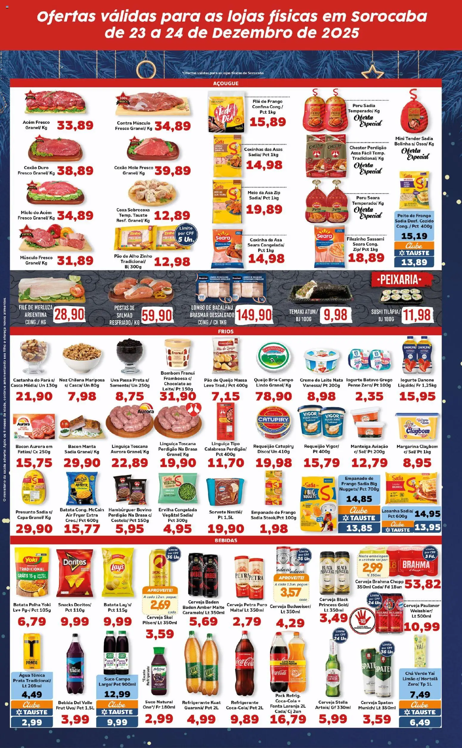 Tauste Folheto - válido de 23.12.2025 | Página: 4 | Produtos: Salmão, Manteiga, Queijo, Lasanha