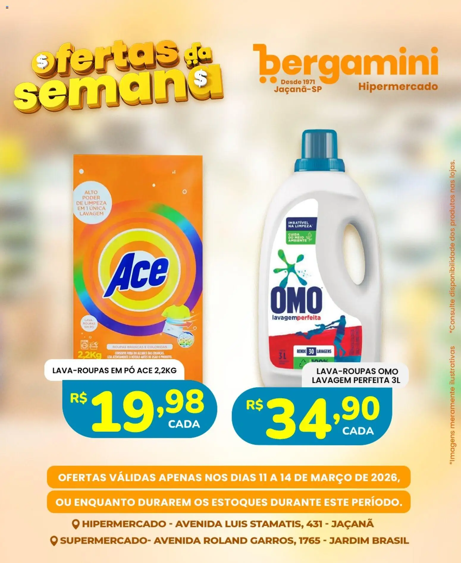 Supermercado Bergamini Folheto - válido de 11.03.2026 | Página: 8 | Produtos: Pó, Roupas
