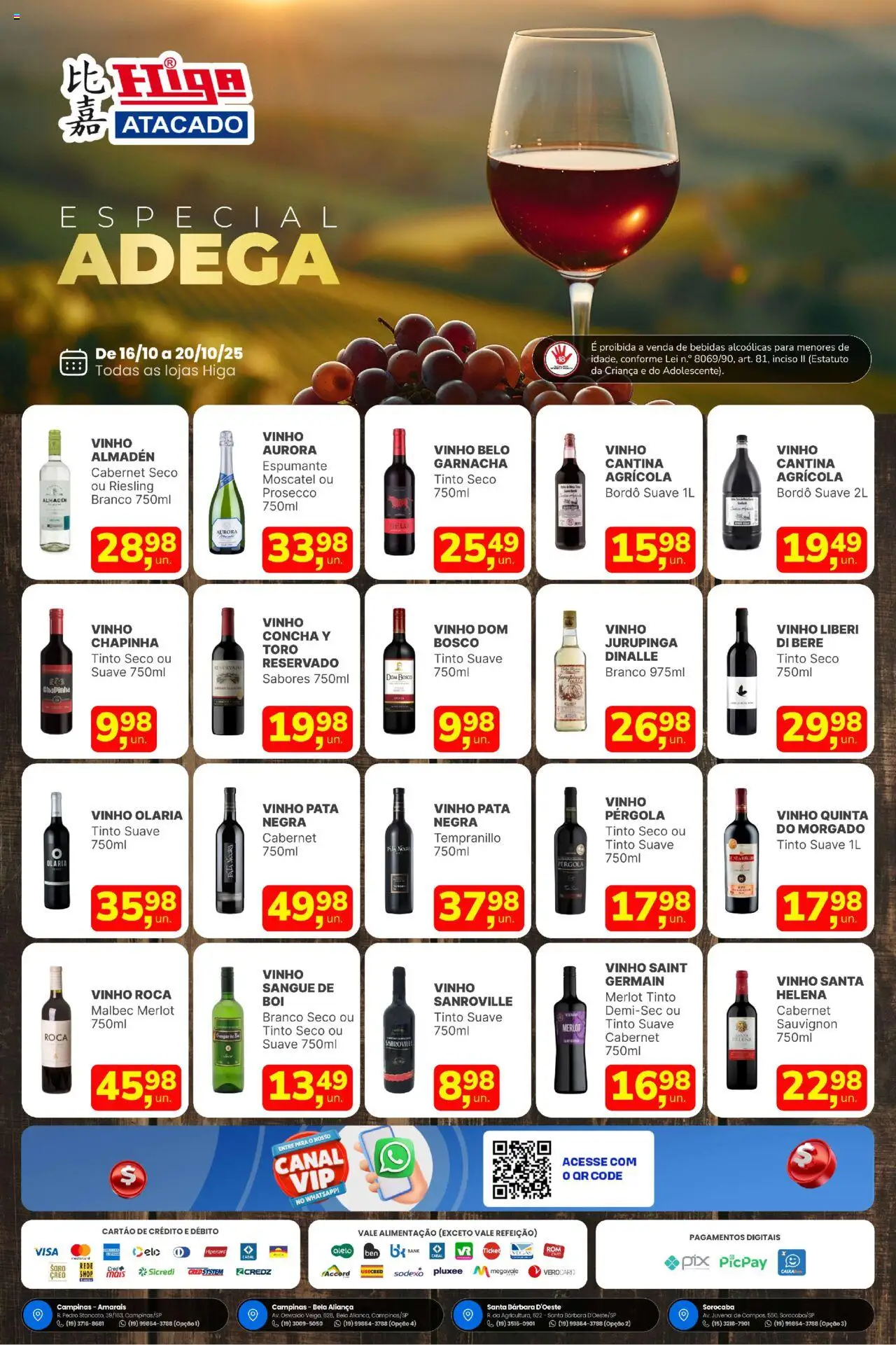 Higa Atacado Folheto - válido de 16.10.2025 | Página: 1 | Produtos: Chapinha, Espumante, Aliança, Vinho