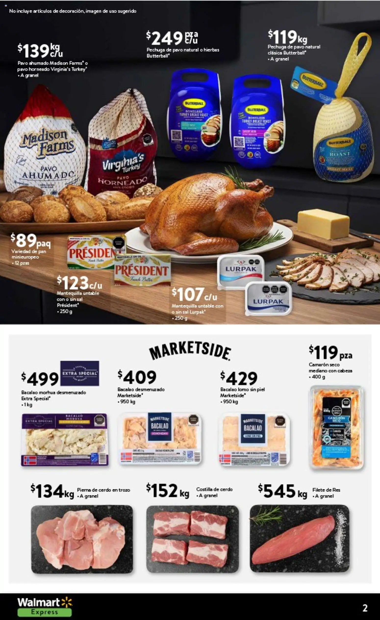 Nuevas ofertas de Walmart Express válidas en toda la República Mexicana desde el 01.12.2025. ¡Encuentra las mejores ofertas en Walmart Express folleto El lujo de compartir! | Página: 2 | Productos: Sal, Pan, Cerdo, Res