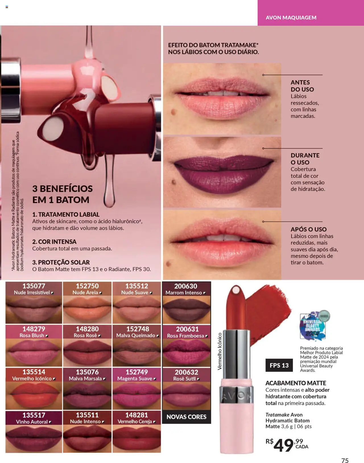 Avon Folheto - válido de 07.10.2025 | Página: 75 | Produtos: Cereja, Areia, Blush, Batom