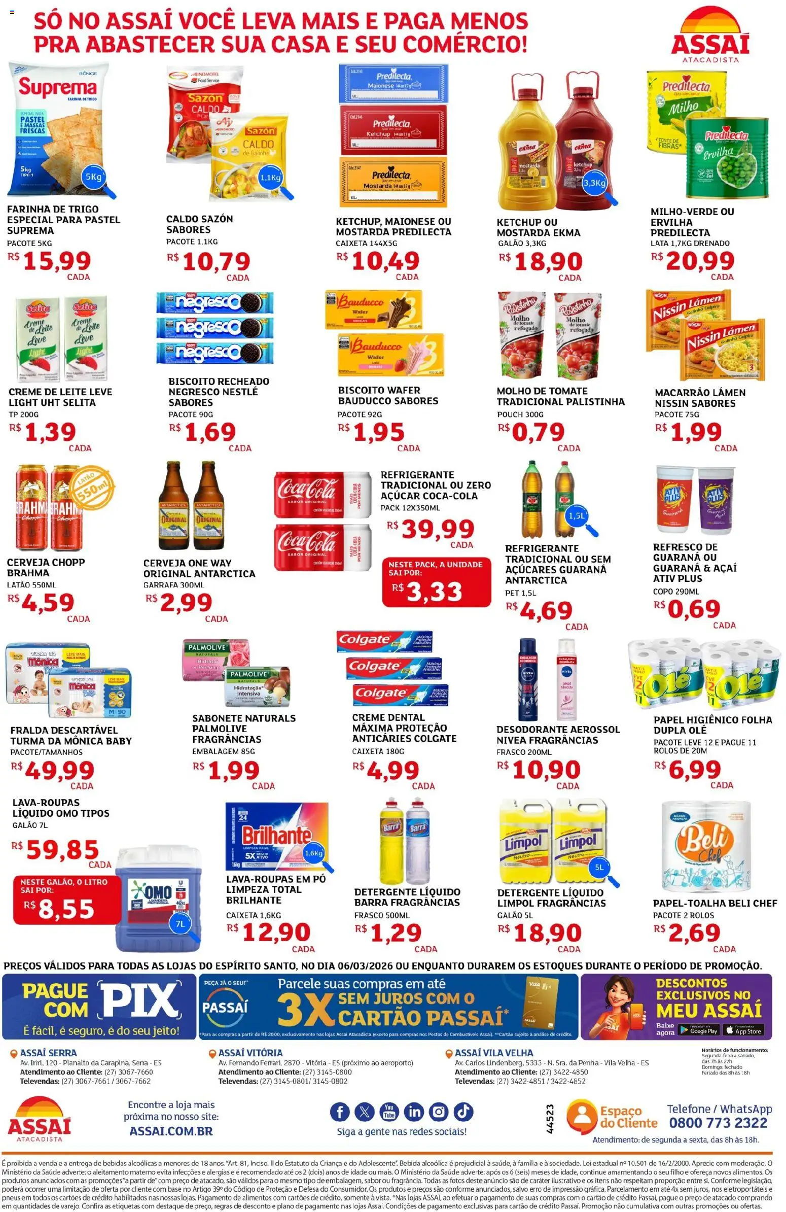 Assaí Atacadista Folheto - válido de 06.03.2026 | Página: 2 | Produtos: Guaraná, Farinha de trigo, Cola, Base