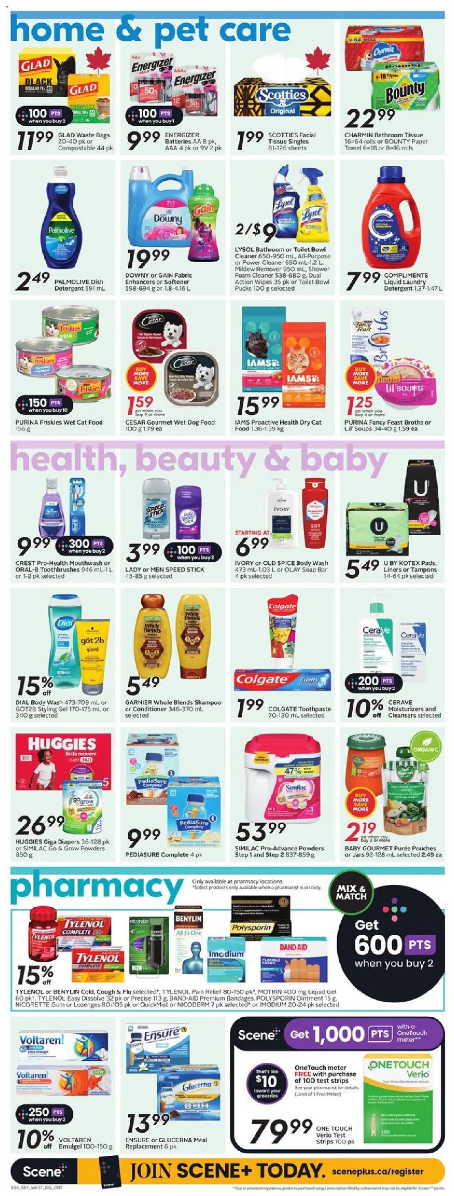 Sobeys flyer valid from 08.01.2026 | Page: 12 | Products: Shampoo, Conditioner, Soap, Detergent