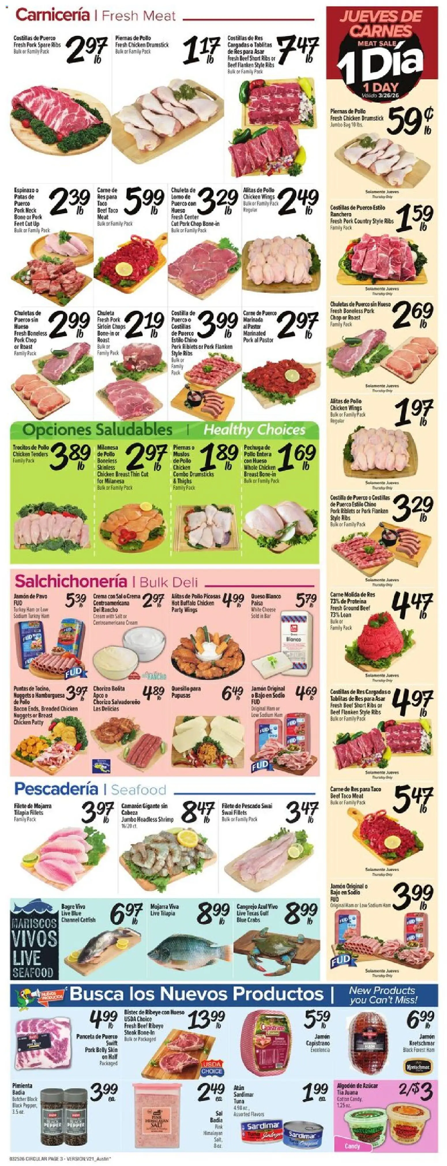 Fiesta Mart Weekly Ad - valid from 25.03.2026 | Page: 3 | Products: Ham, Pork, Beef, Salt