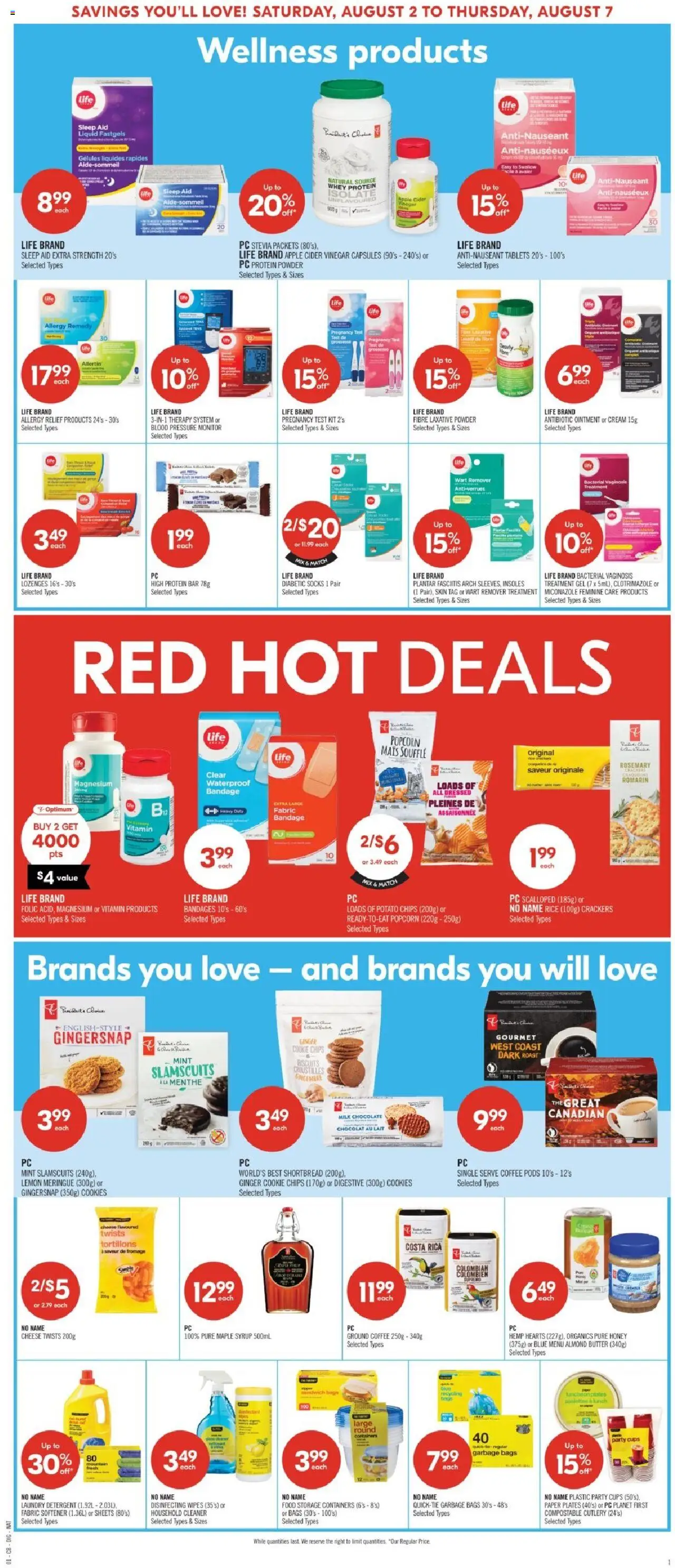 Shoppers flyer valid from 02.08.2025 | Page: 12 | Products: Chips, Powder, Fabric softener, Coffee
