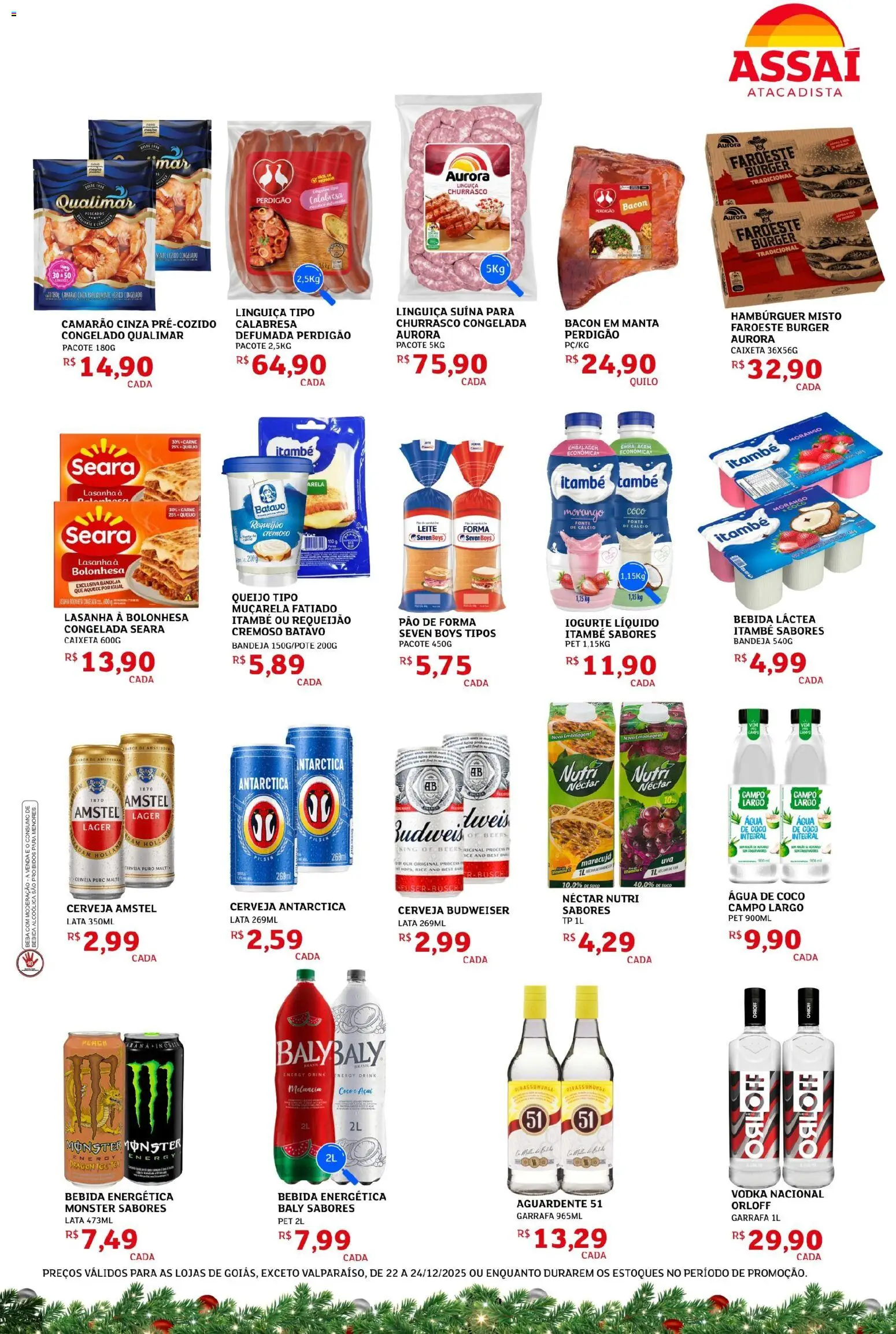 Assaí Atacadista Folheto - válido de 22.12.2025 | Página: 3 | Produtos: Leite, Pão, Suco, Lasanha