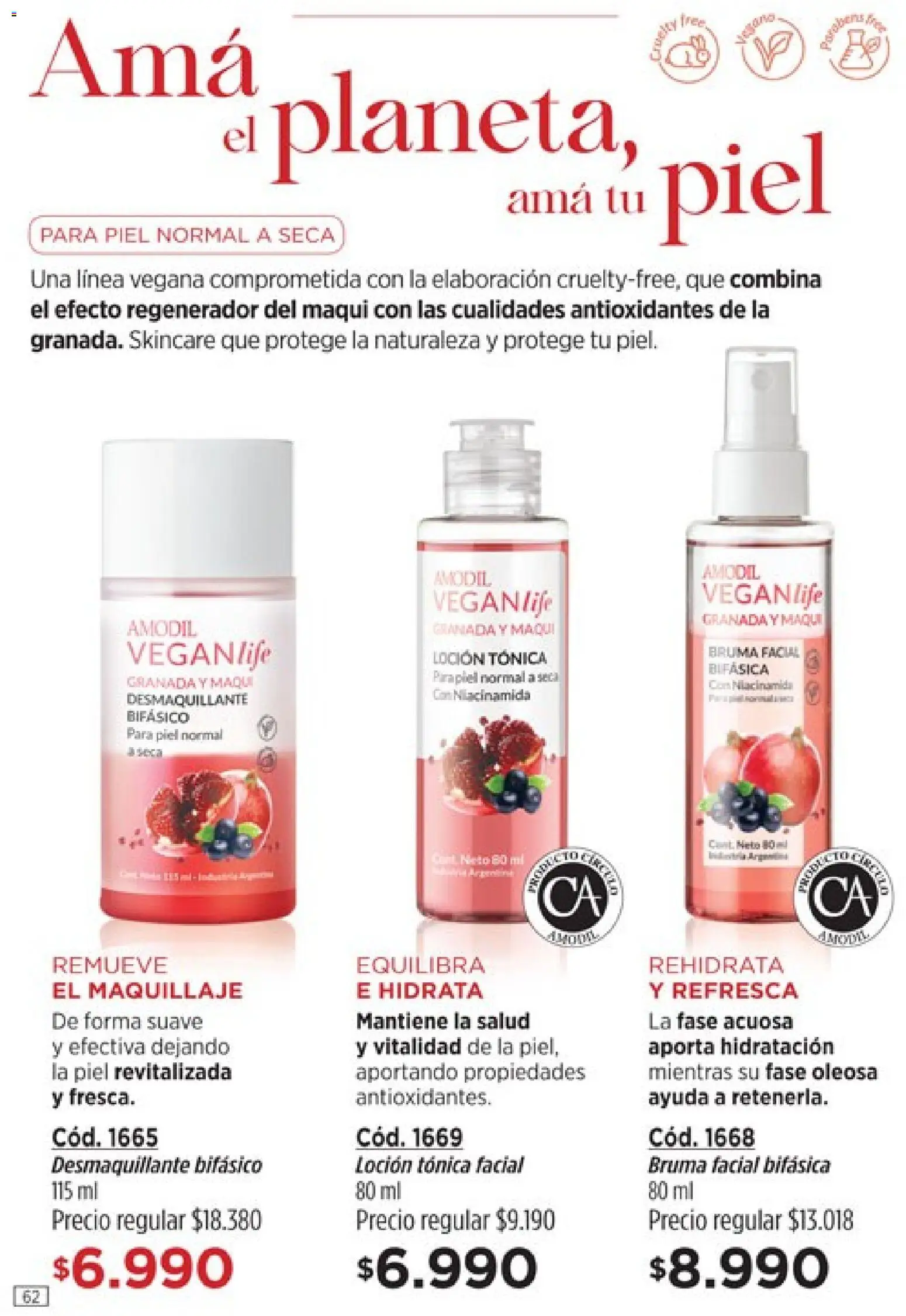 Catálogo Amodil Campaña 2 │ válido desde el 01.02.2026 | Página: 62 | Productos: Maquillaje, Desmaquillante, Loción, Bruma