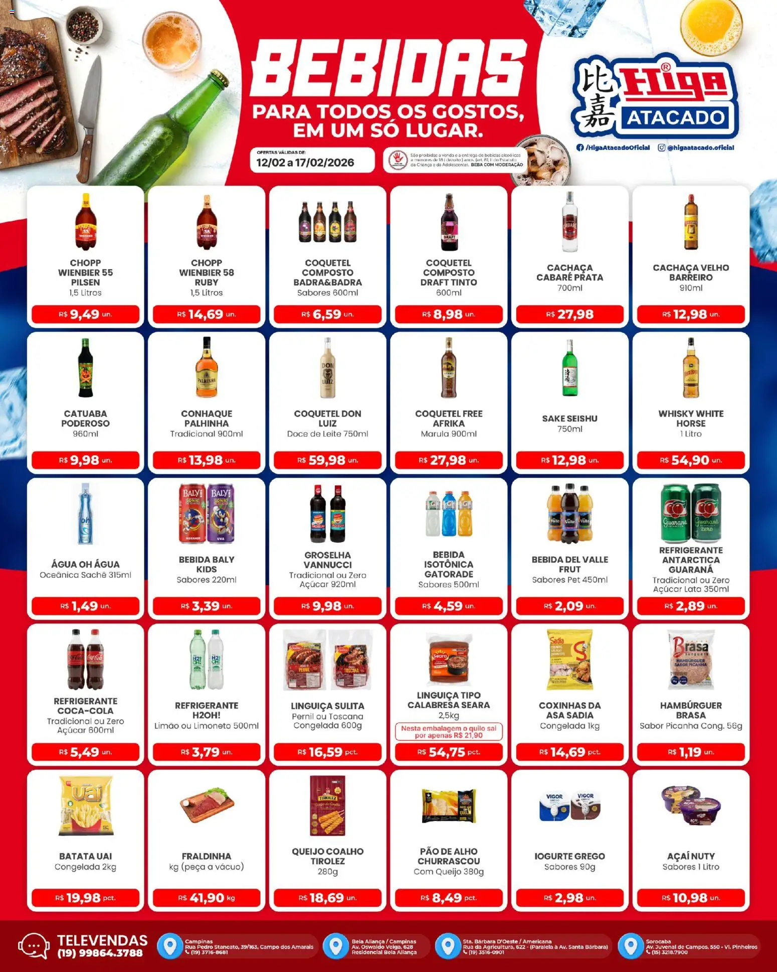 Higa Atacado Folheto - válido de 12.02.2026 | Página: 3 | Produtos: Alho, Guaraná, Aliança, Bebida