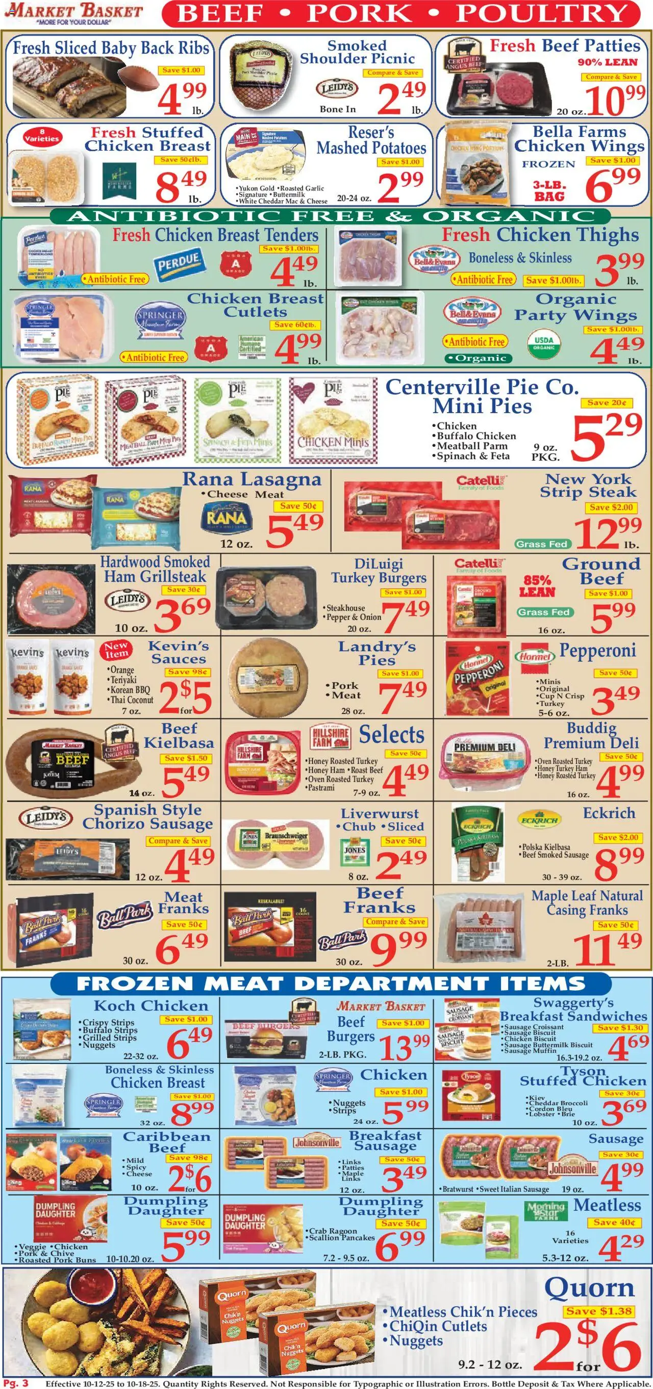Market Basket Ad - valid from 12.10.2025 | Page: 3 | Products: Basket, Ham, Pork, Muffin