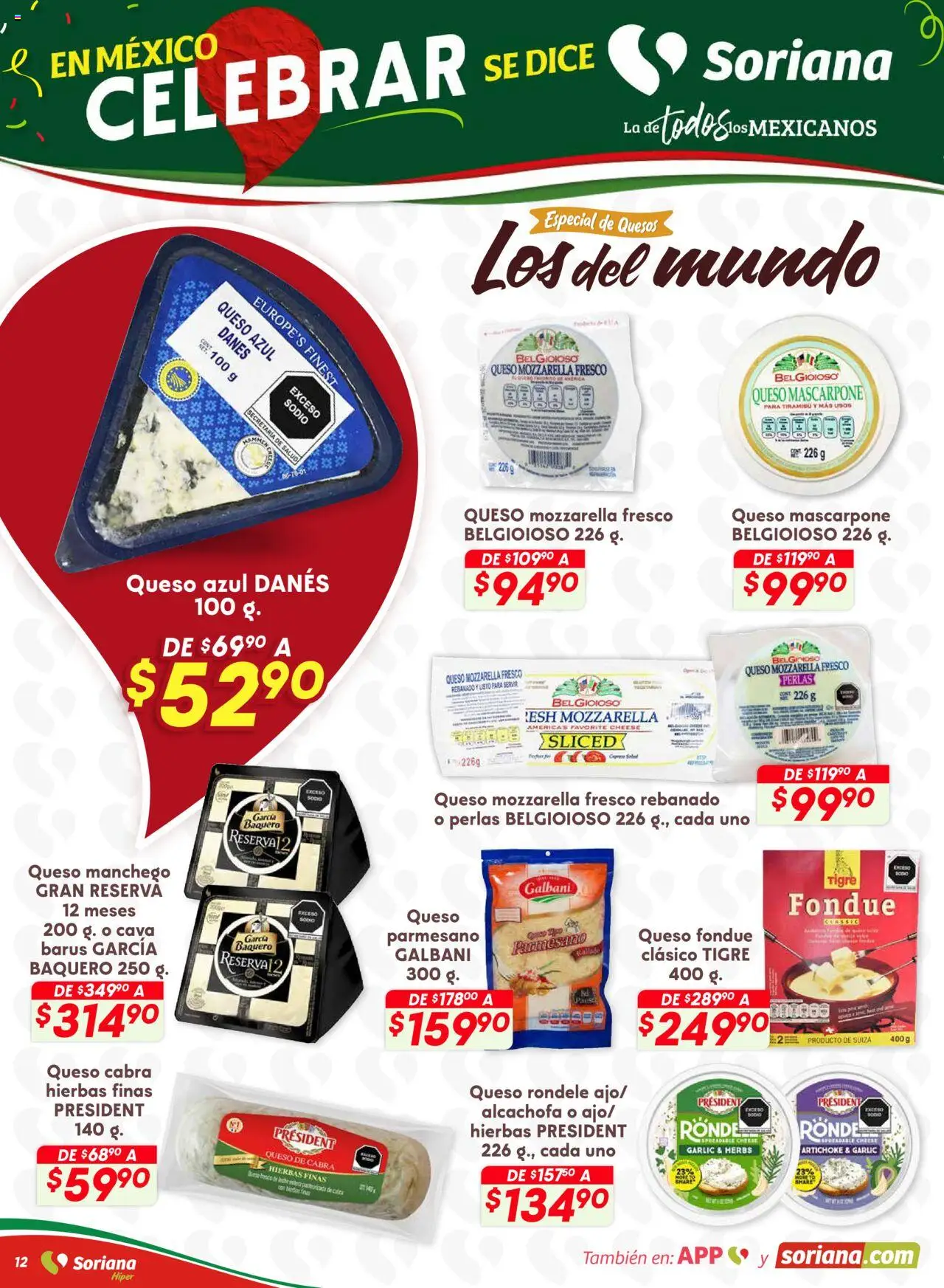 Nuevas ofertas de Soriana válidas en toda la República Mexicana desde el 18.09.2025. ¡Encuentra las mejores ofertas en Soriana - Preciazazaso Híper: Edo Mex, Gro, Hgo, Mor, Pue, Qto, Tlax, Ver! | Página: 19 | Productos: Leche, Queso, Cava