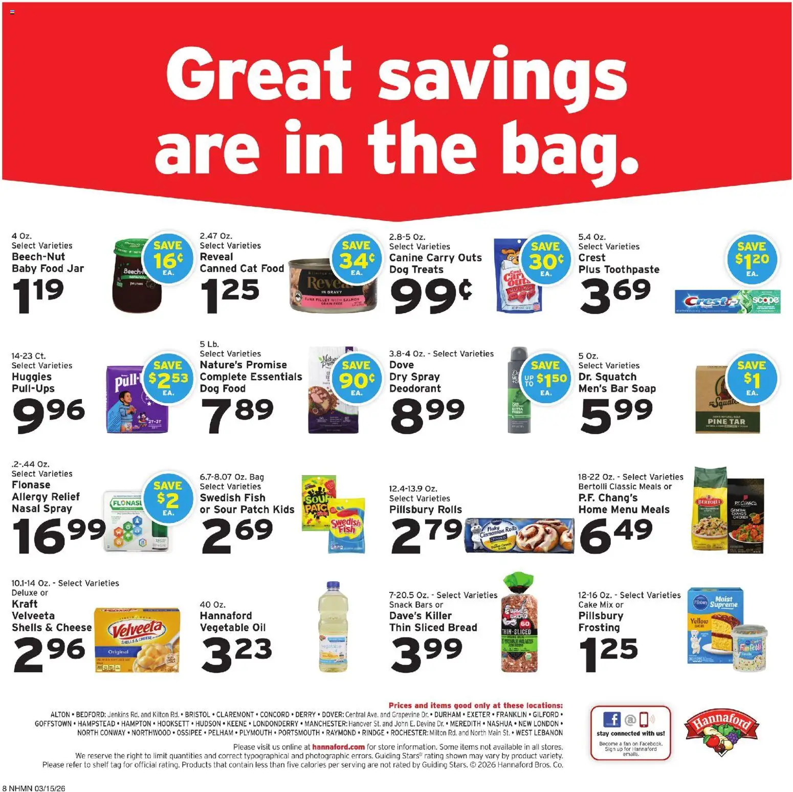 Hannaford Weekly Ad - valid from 15.03.2026 | Page: 8 | Products: Oil, Soap, Fish, Bar Soap