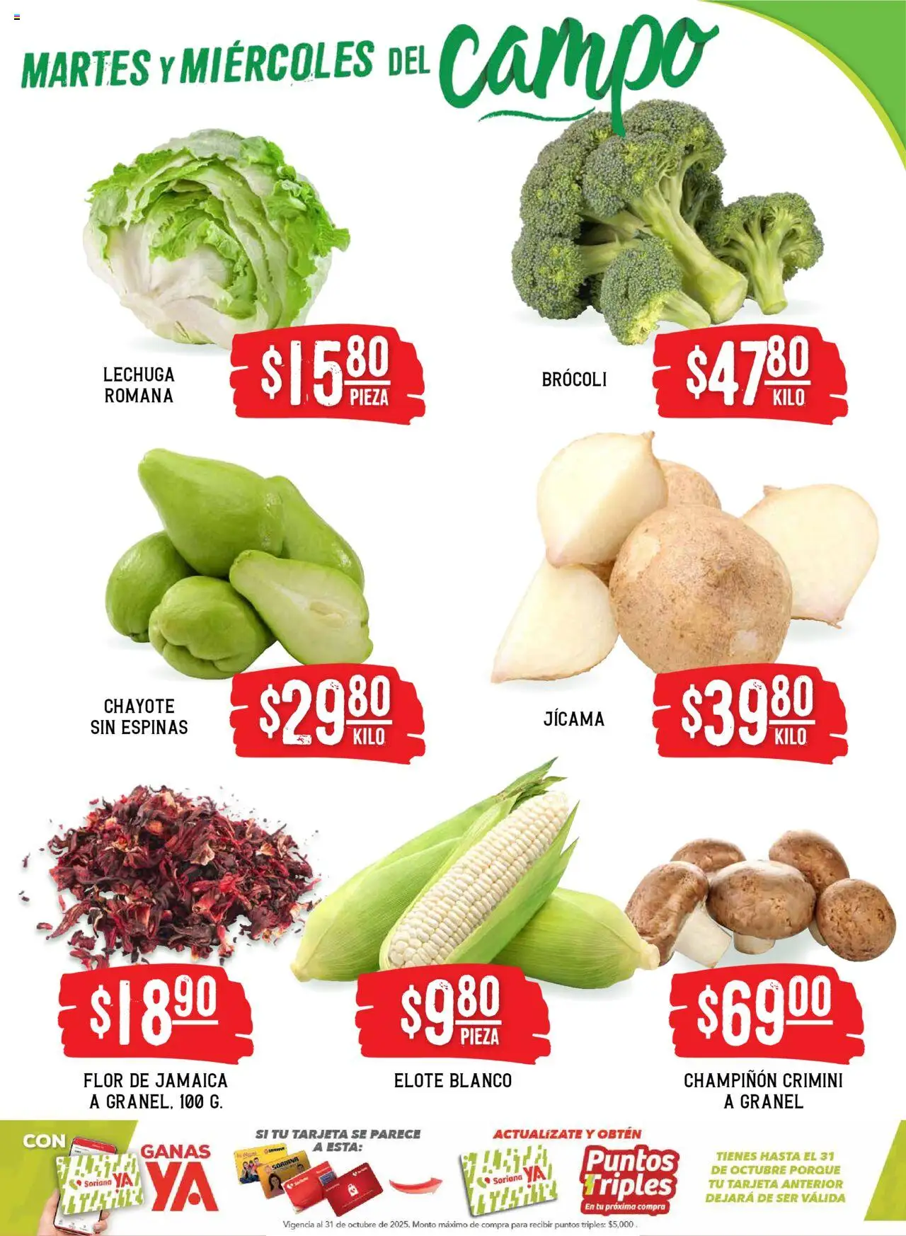 Nuevas ofertas de Soriana válidas en toda la República Mexicana desde el 23.09.2025. ¡Encuentra las mejores ofertas en Soriana - Martes y Miércoles del Campo Híper: Tijuana, Mexicali, Ensenada, San Luis Río Colorado y Tecate! | Página: 3 | Productos: Brocoli, Lechuga