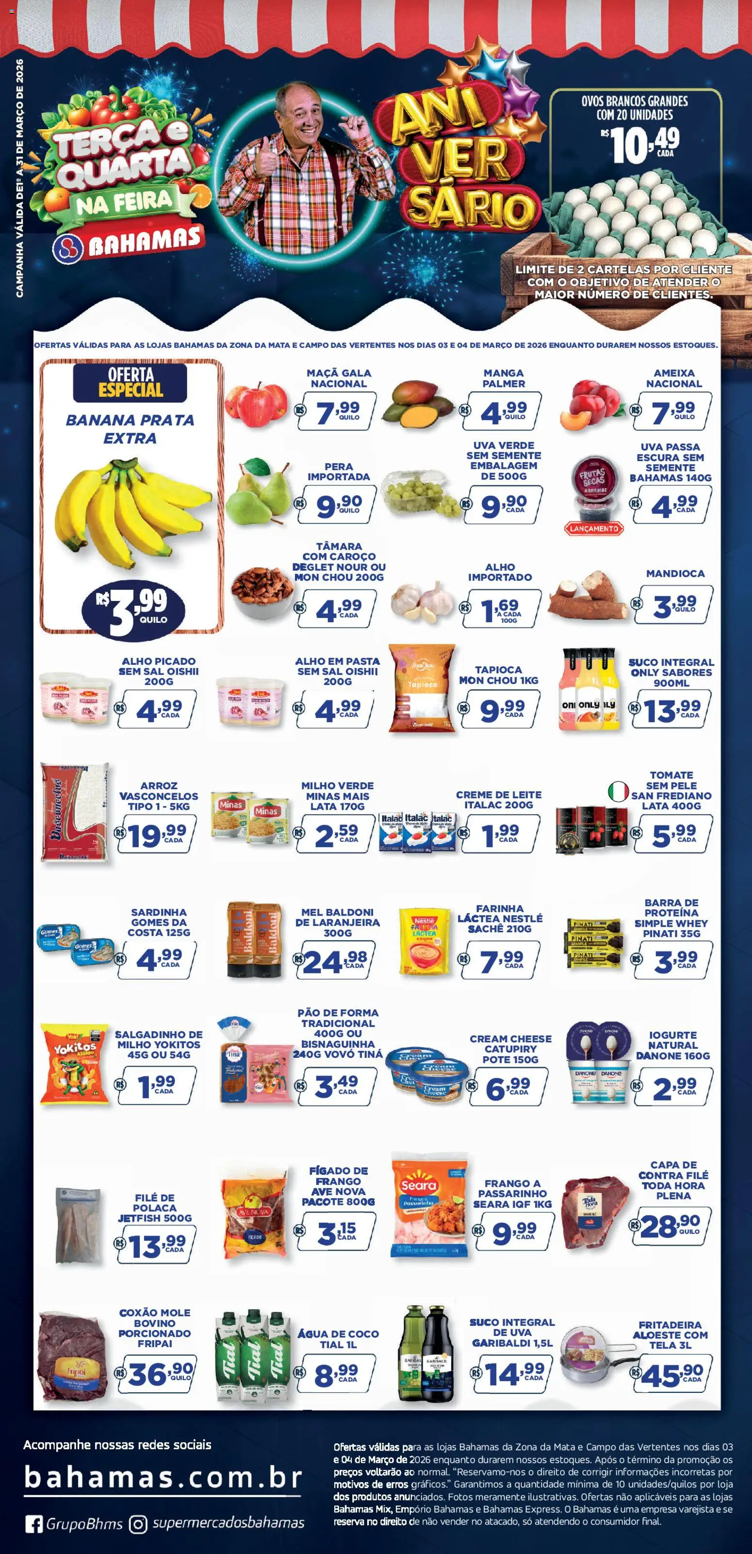 Bahamas Supermercados Folheto - válido de 03.03.2026 | Página: 1 | Produtos: Água de coco, Pasta, Creme, Creme de leite