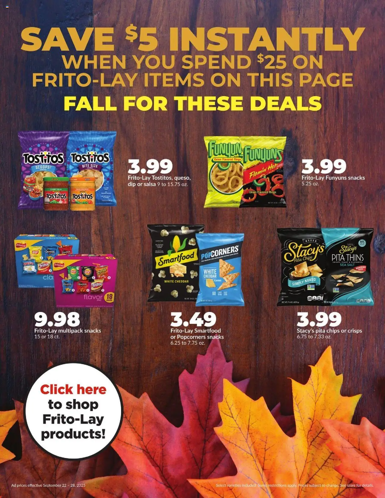HyVee Weekly Ad - valid from 22.09.2025 | Page: 22 | Products: Ring, Chips, Salt, Onion