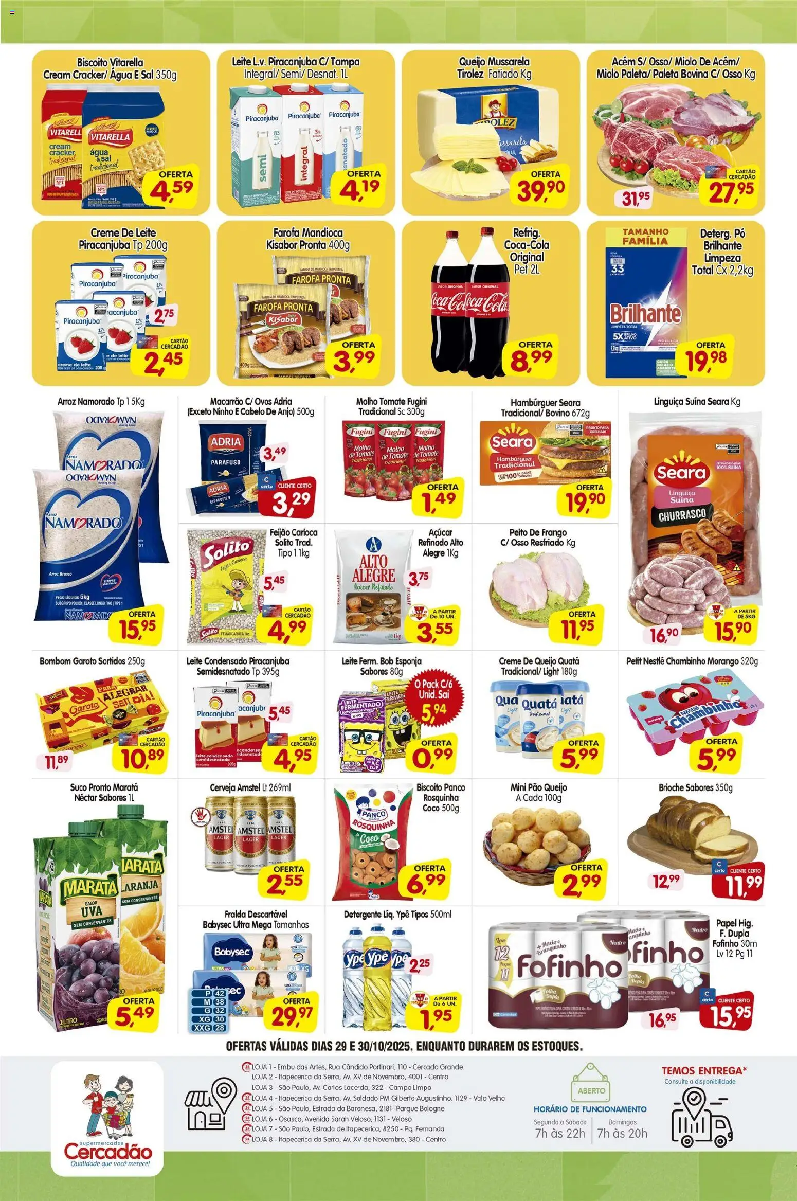 Cercadão Folheto - válido de 29.10.2025 | Página: 2 | Produtos: Mandioca, Pó, Macarrão, Rosquinha