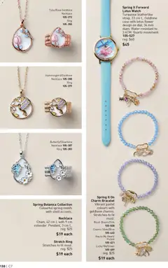 Preview of Spring It Forward Lotus Watch, Turquoise leatherlike strap, 23 cm L. Goldtone case with lotus flower design on dial, 34 mm diam. Water-resistant to 3 ATM. Quartz movement. from shop Avon valid from 26.03.2026 | Page: 138 | Products: Watch, Case, Blush