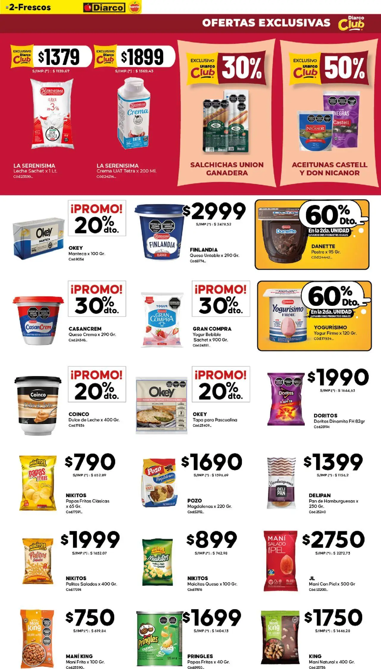 Diarco - Ofertas Barrio │ válido desde el 20.10.2025 | Página: 2 | Productos: Sal, Manteca, Pan, Papas fritas