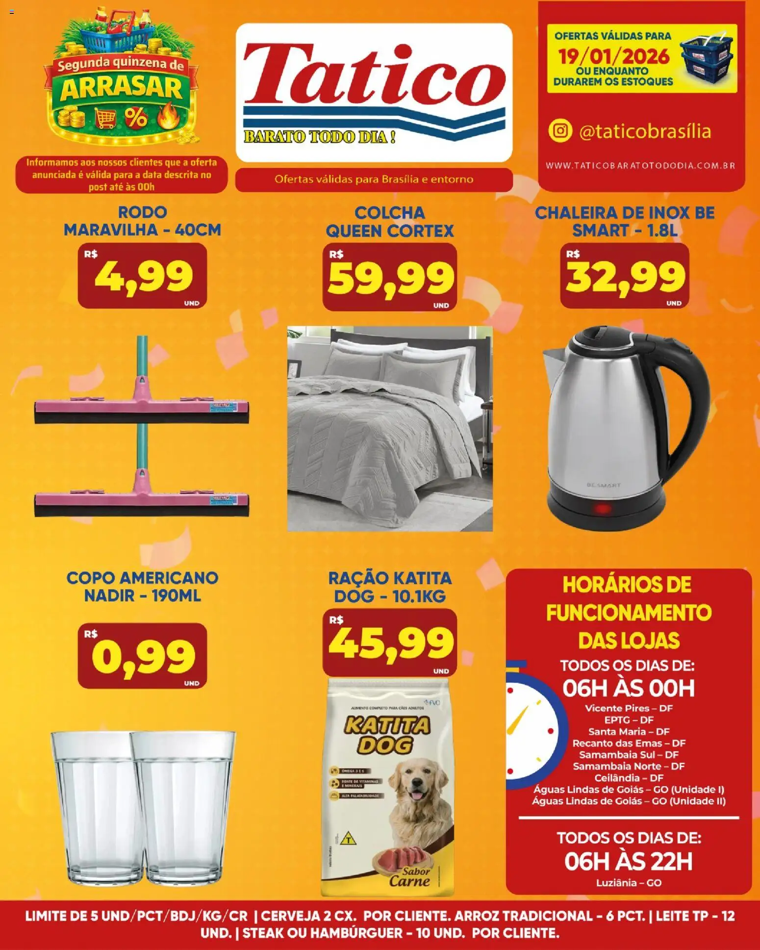 Tatico Folheto - válido de 20.01.2026 | Página: 26 | Produtos: Chaleira, Leite, Arroz, Hambúrguer