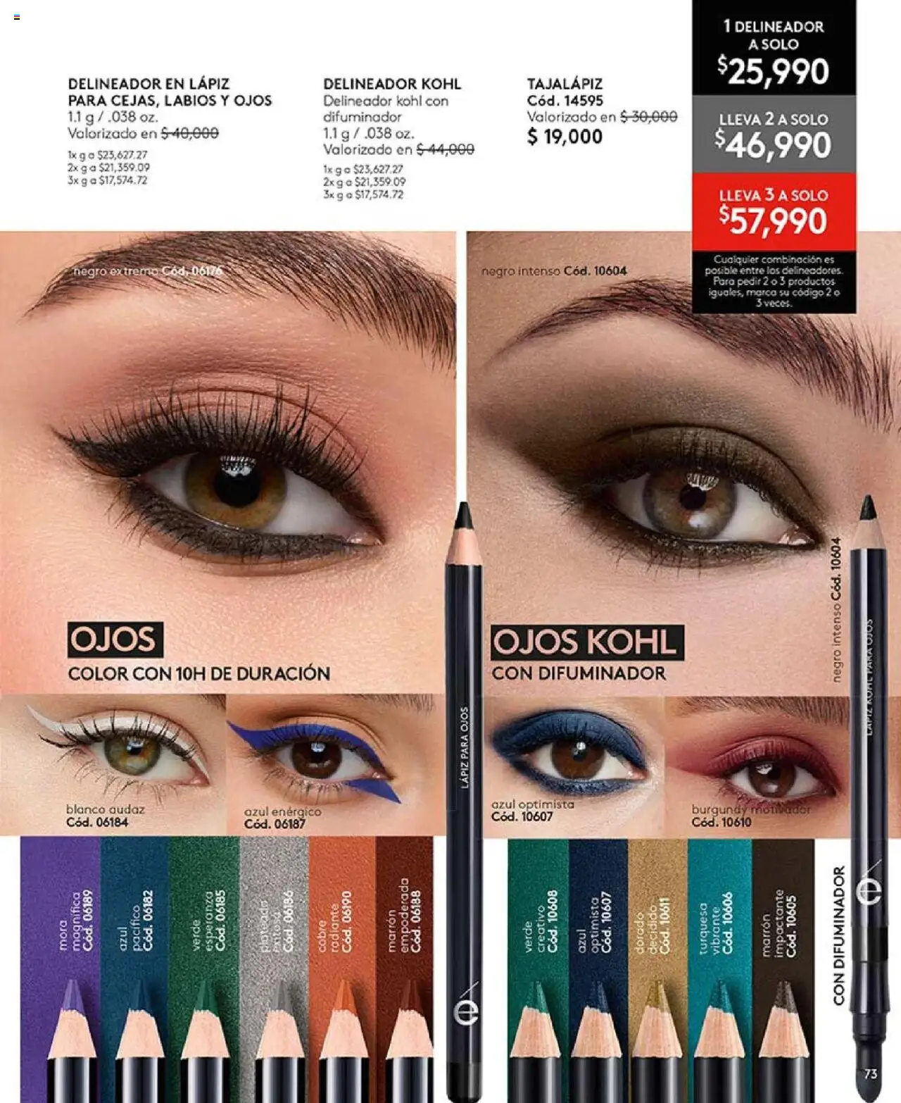 Ésika revista - valida desde el 29.07.2025 | Página: 73 | Productos: Tajalapiz, Delineador, Combinación, Mora