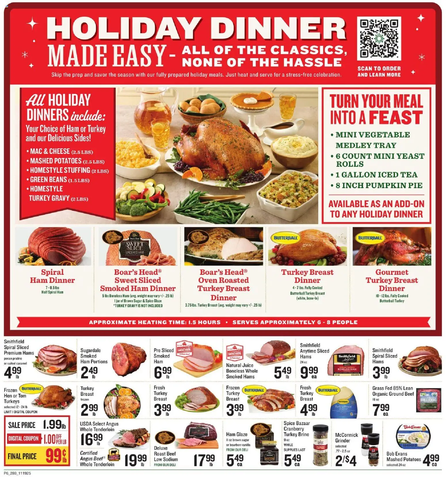 Lowes Foods Weekly Ad - GA - valid from 19.11.2025 | Page: 8 | Products: Ham, Juice, Pumpkin Pie, Grinder