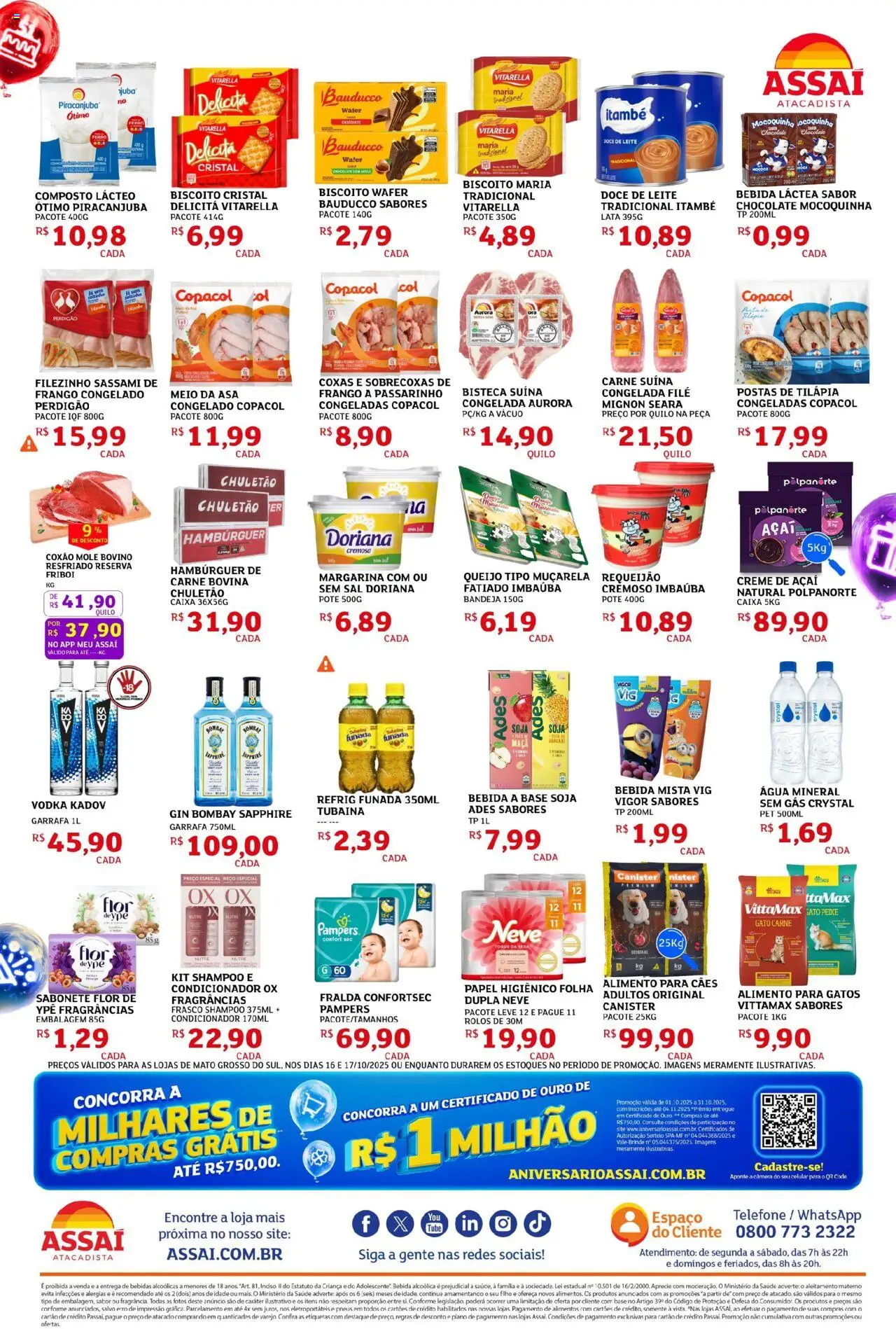 Assaí Atacadista Folheto - válido de 17.10.2025 | Página: 2 | Produtos: Leite, Chocolate, Bebida, Doce de leite
