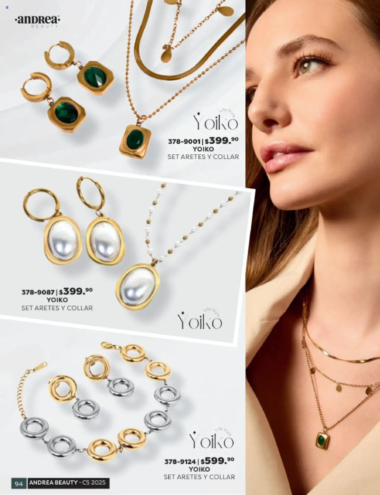 Nuevas ofertas de Andrea válidas en toda la República Mexicana desde el 24.08.2025. ¡Encuentra las mejores ofertas en Andrea - Catálogo Beauty Campaña 5! | Página: 94 | Productos: Collar, Aretes