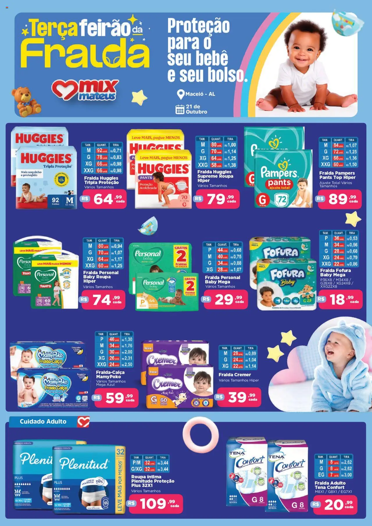 Mateus Folheto - válido de 21.10.2025 | Página: 1 | Produtos: Fralda pampers, Pampers, Fraldas