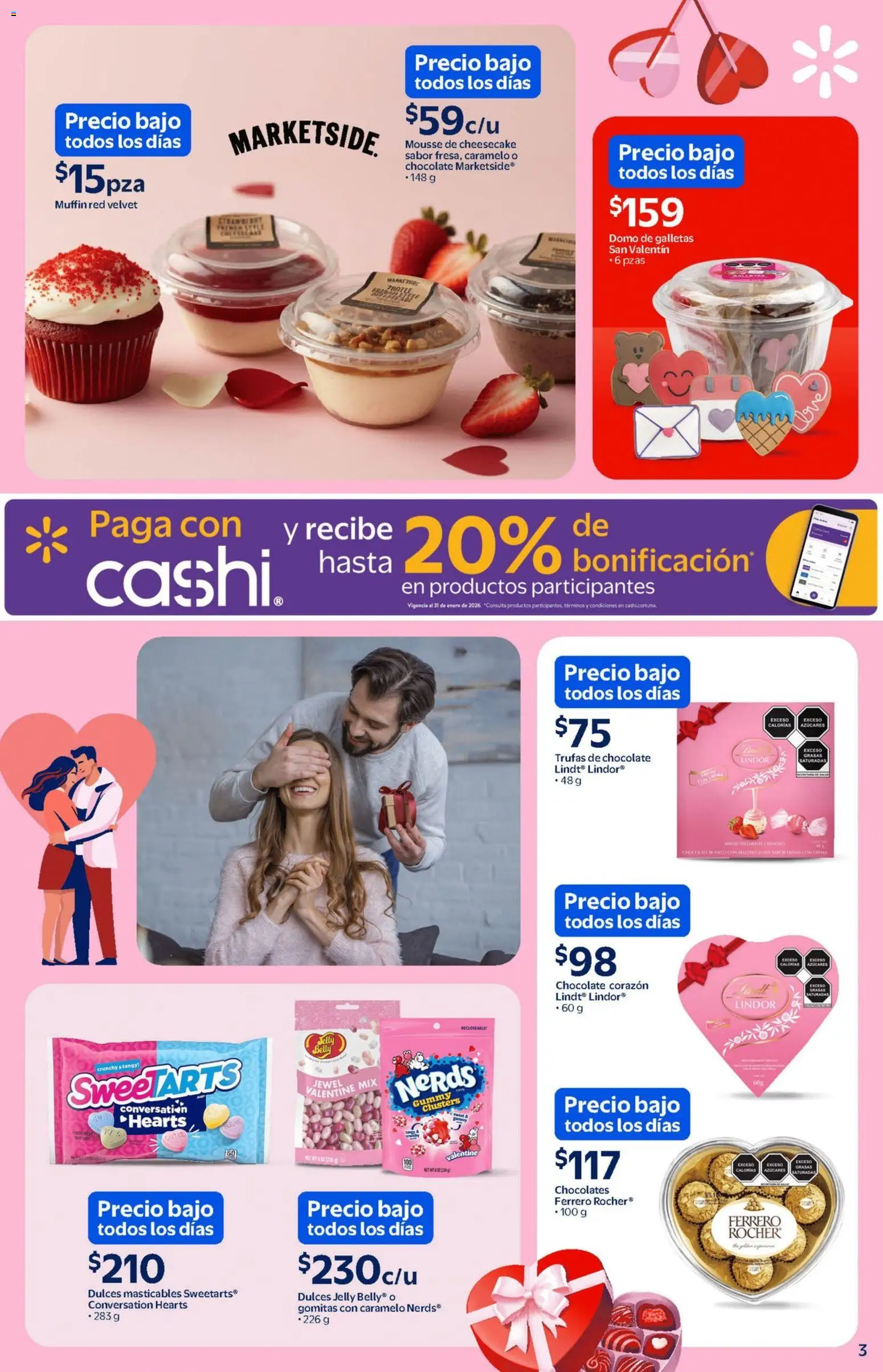 Nuevas ofertas de Walmart válidas en toda la República Mexicana desde el 14.01.2026. ¡Encuentra las mejores ofertas en Walmart catálogo Detalles que enamoran a precios bajos! | Página: 3 | Productos: Mousse, Dulces, Galletas, Gomitas