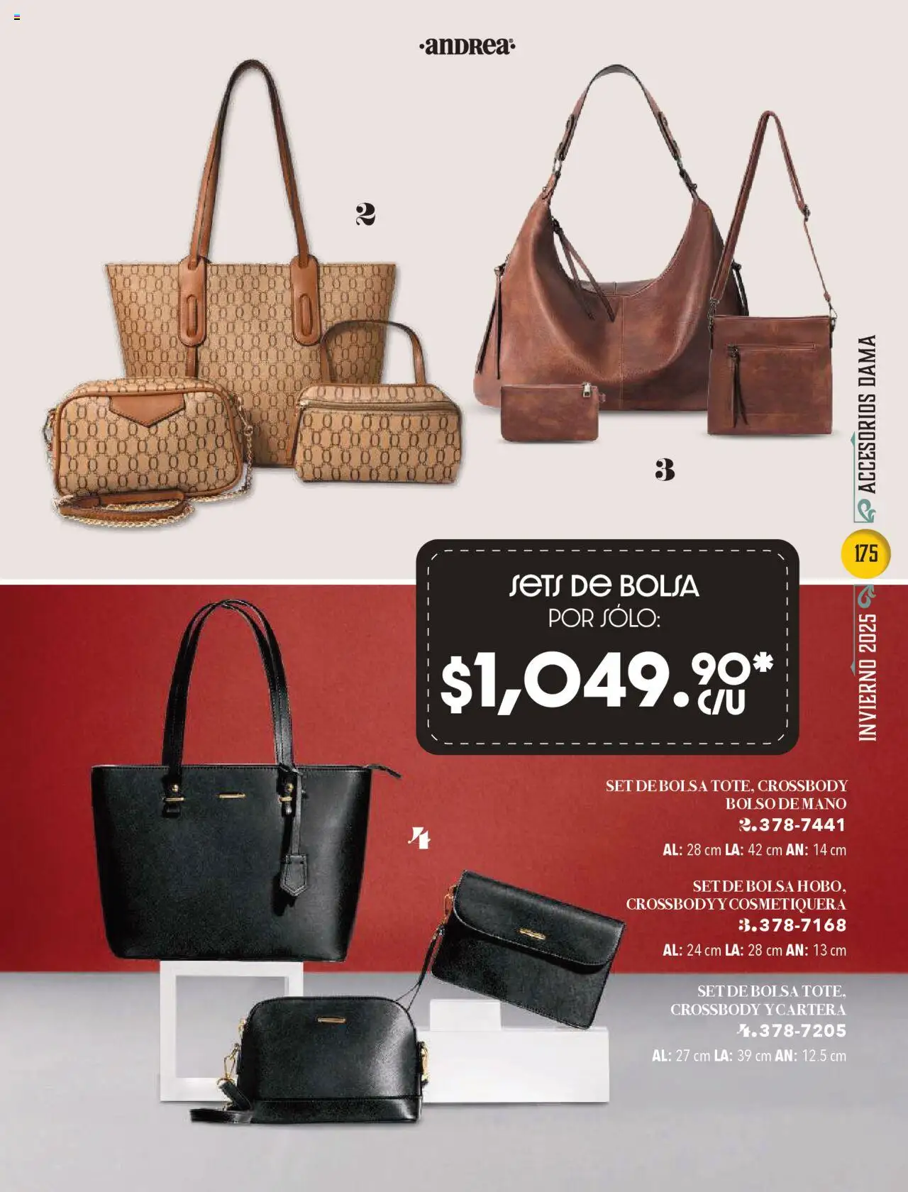 Nuevas ofertas de Andrea válidas en toda la República Mexicana desde el 13.10.2025. ¡Encuentra las mejores ofertas en Andrea - Catálogo Invierno! | Página: 175 | Productos: Bolsa, Bolso