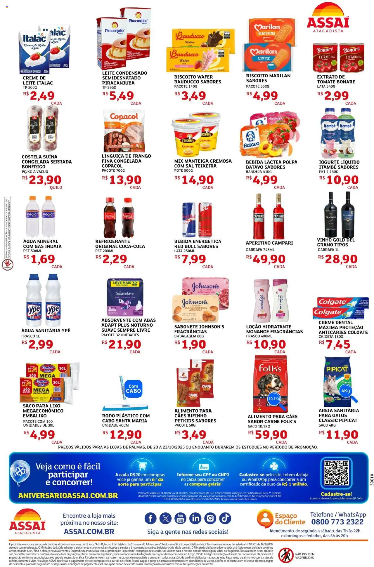 Assaí Atacadista Folheto - válido de 20.10.2025 | Página: 2 | Produtos: Manteiga, Refrigerante, Frango, Leite condensado