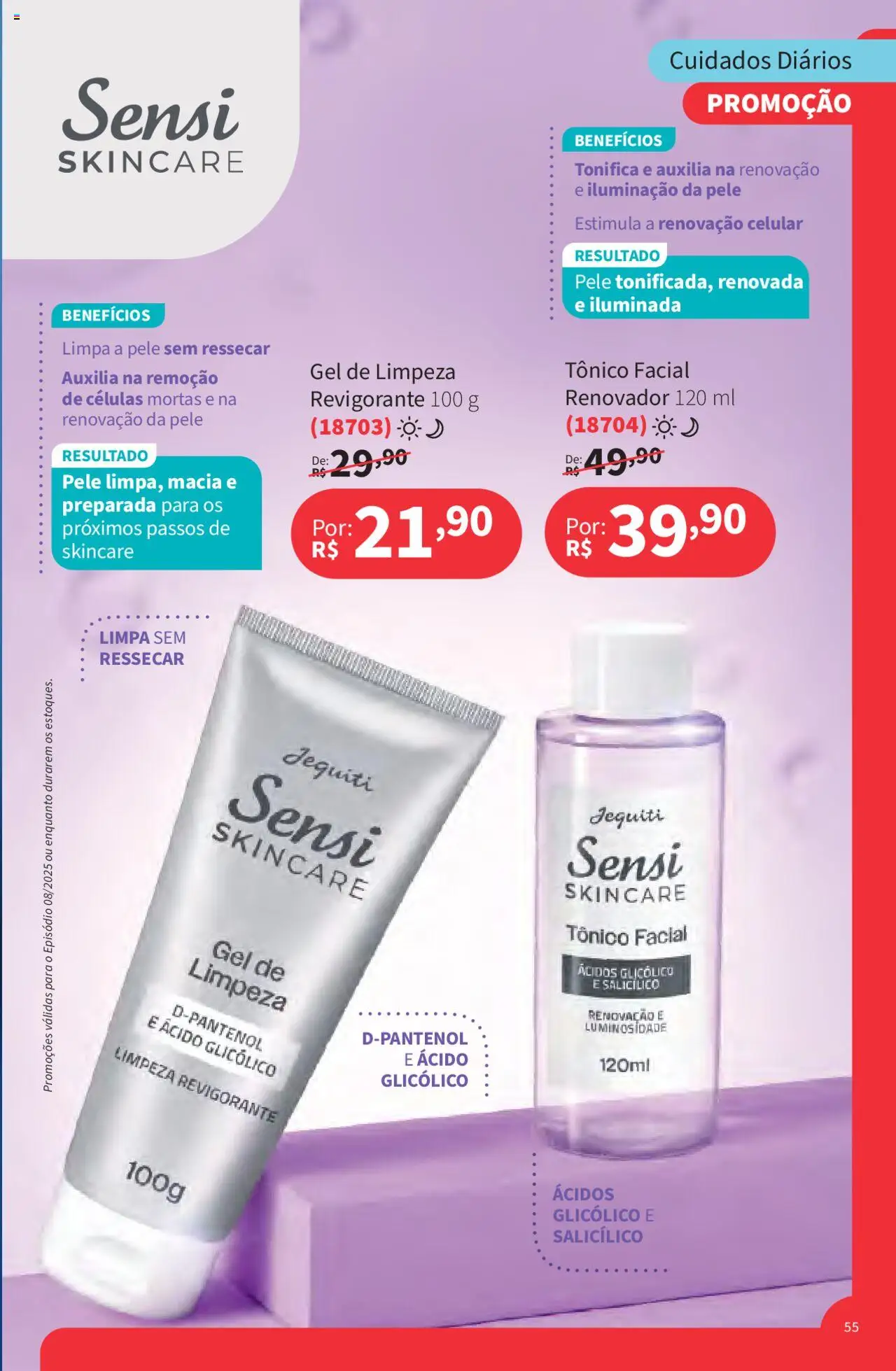 Jequiti Folheto - válido de 02.06.2025 | Página: 55 | Produtos: Tônico, Celular, Gel de limpeza