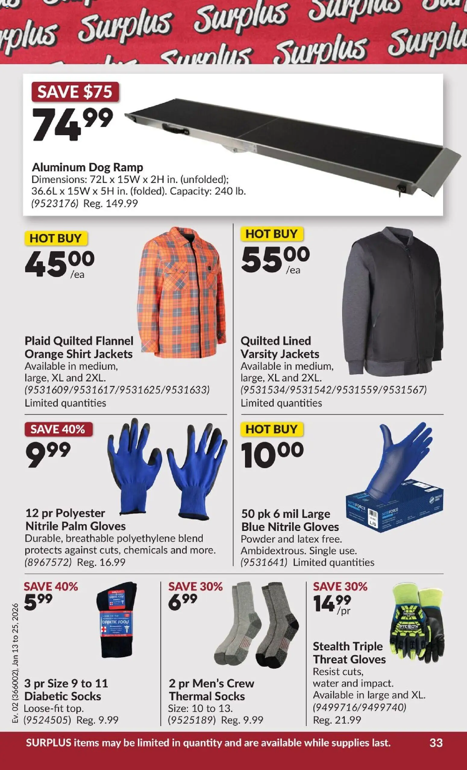 Princess Auto flyer valid from 13.01.2026 | Page: 39 | Products: Gloves, Powder, Shirt, Socks