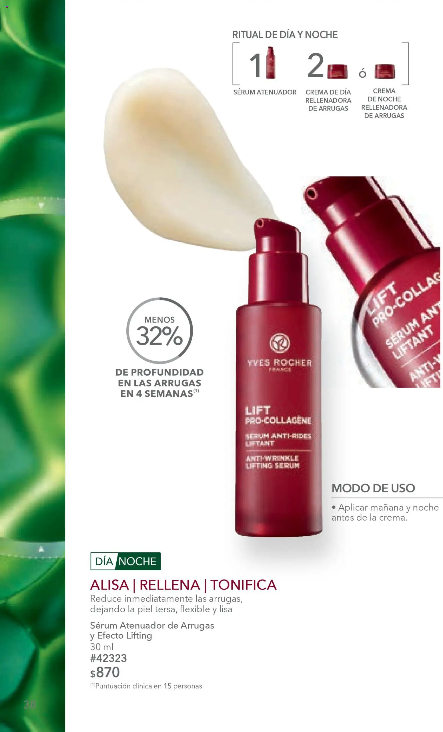 Nuevas ofertas de Yves Rocher válidas en toda la República Mexicana desde el 03.03.2026. ¡Encuentra las mejores ofertas en Yves Rocher campaña 4 2026! | Página: 38 | Productos: Serum, Crema, Atenuador, Flexible