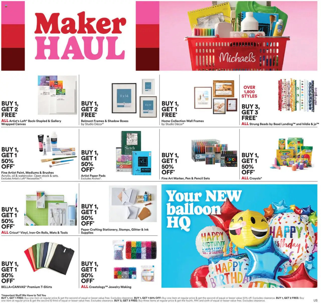 Michaels Weekly Ad - valid from 10.08.2025 | Page: 1 | Products: Brushes, Pencil, Oil, Pads